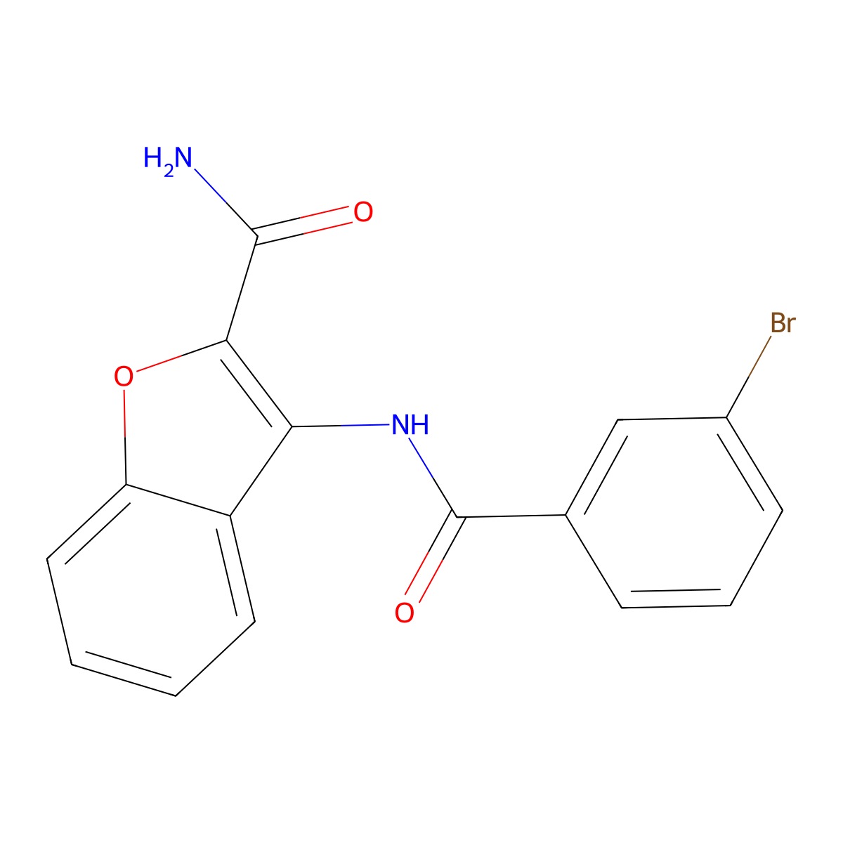 3-(3-Bromobenzamido)benzofuran-2-carboxamide molecular structure, CAS 477511-11-8