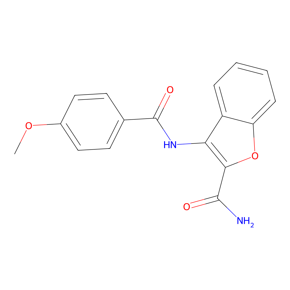 3-(4-Methoxybenzamido)benzofuran-2-carboxamide molecular structure, CAS 477511-14-1