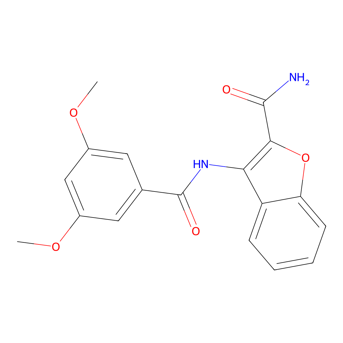 3-(3,5-Dimethoxybenzamido)benzofuran-2-carboxamide molecular structure, CAS 477511-18-5