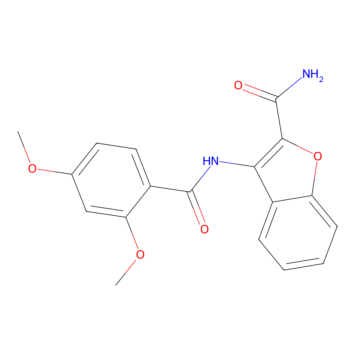 3-(2,4-Dimethoxybenzamido)benzofuran-2-carboxamide molecular structure, CAS 477511-19-6