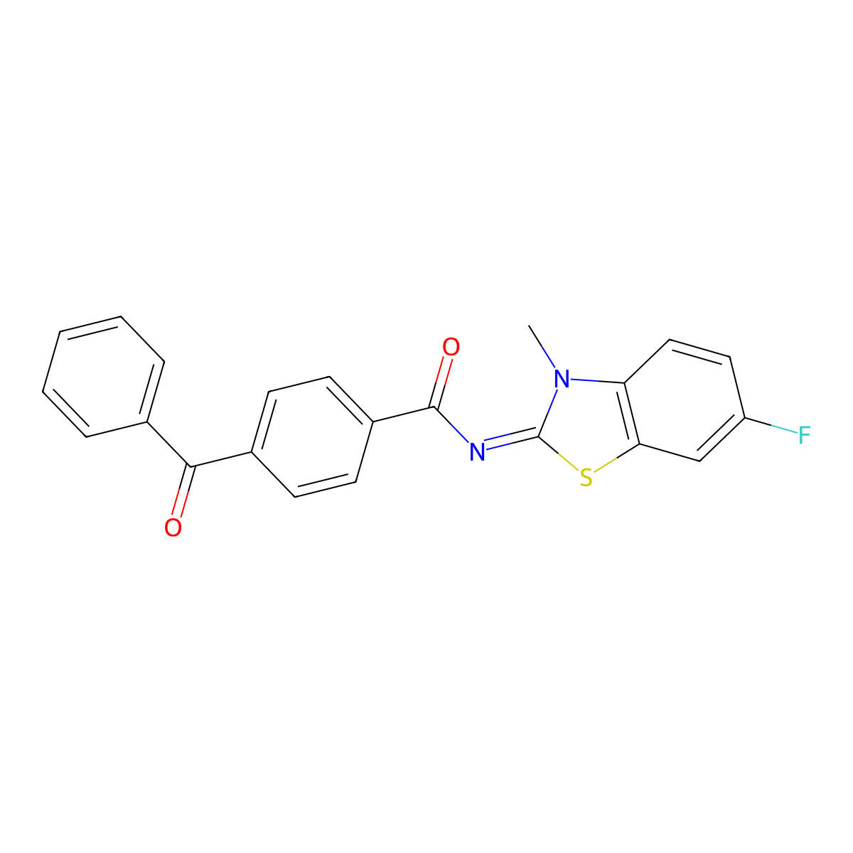 (E)-4-benzoyl-N-(6-fluoro-3-methylbenzo[d]thiazol-2(3H)-ylidene)benzamide molecular structure, CAS 477511-29-8