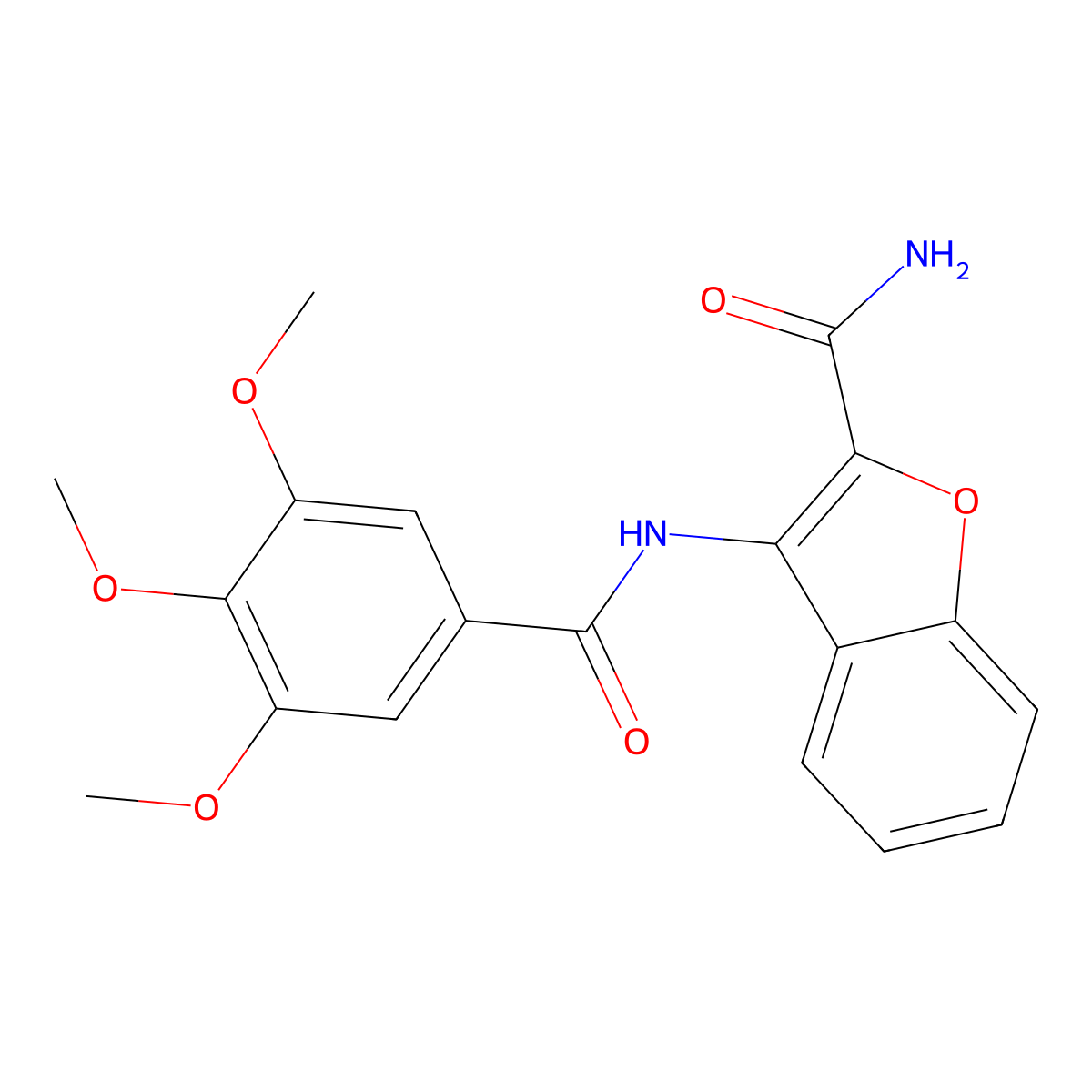 3-(3,4,5-Trimethoxybenzamido)benzofuran-2-carboxamide molecular structure, CAS 477511-30-1