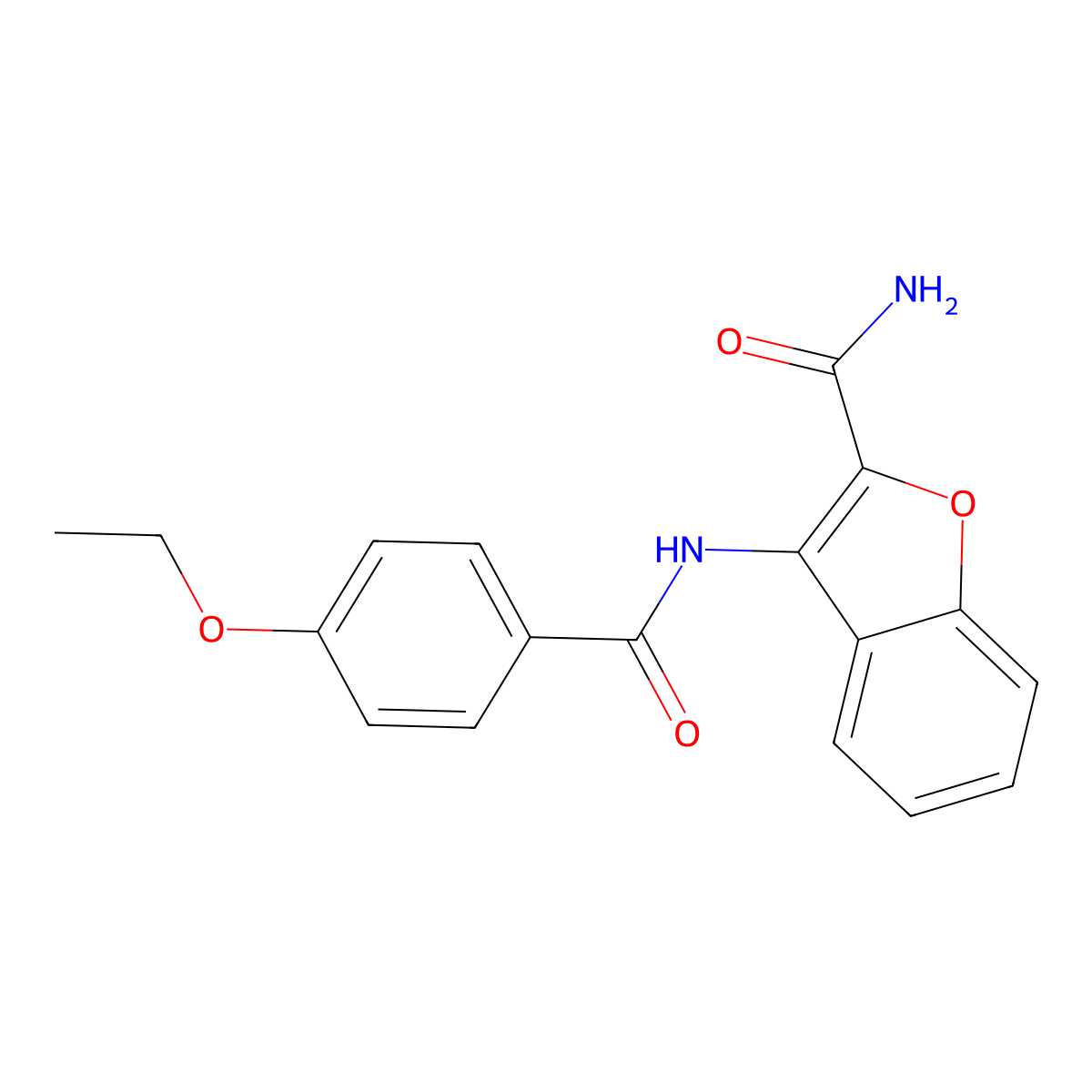 3-[(4-Ethoxybenzoyl)amino]-1-benzofuran-2-carboxamide molecular structure, CAS 477511-36-7