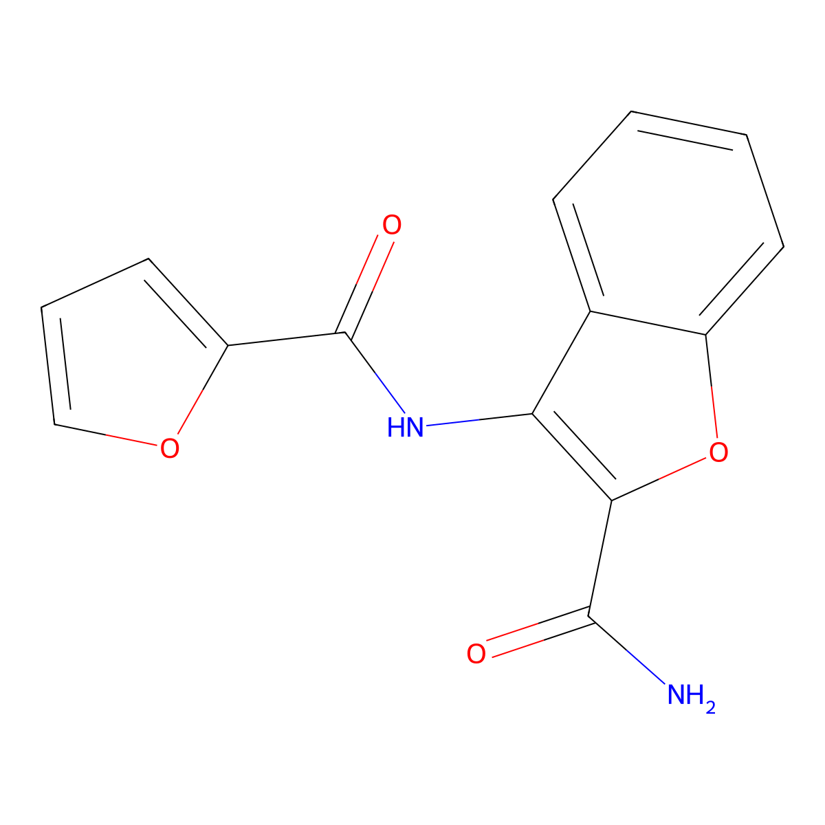 3-(Furan-2-carboxamido)benzofuran-2-carboxamide molecular structure, CAS 477511-60-7