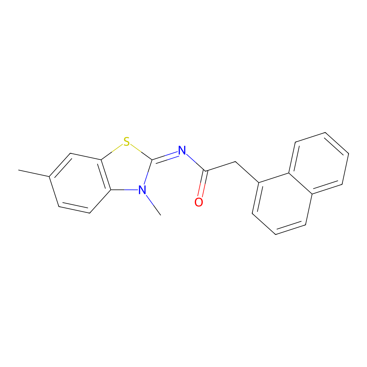 (E)-N-(3,6-dimethylbenzo[d]thiazol-2(3H)-ylidene)-2-(naphthalen-1-yl)acetamide molecular structure, CAS 477511-71-0