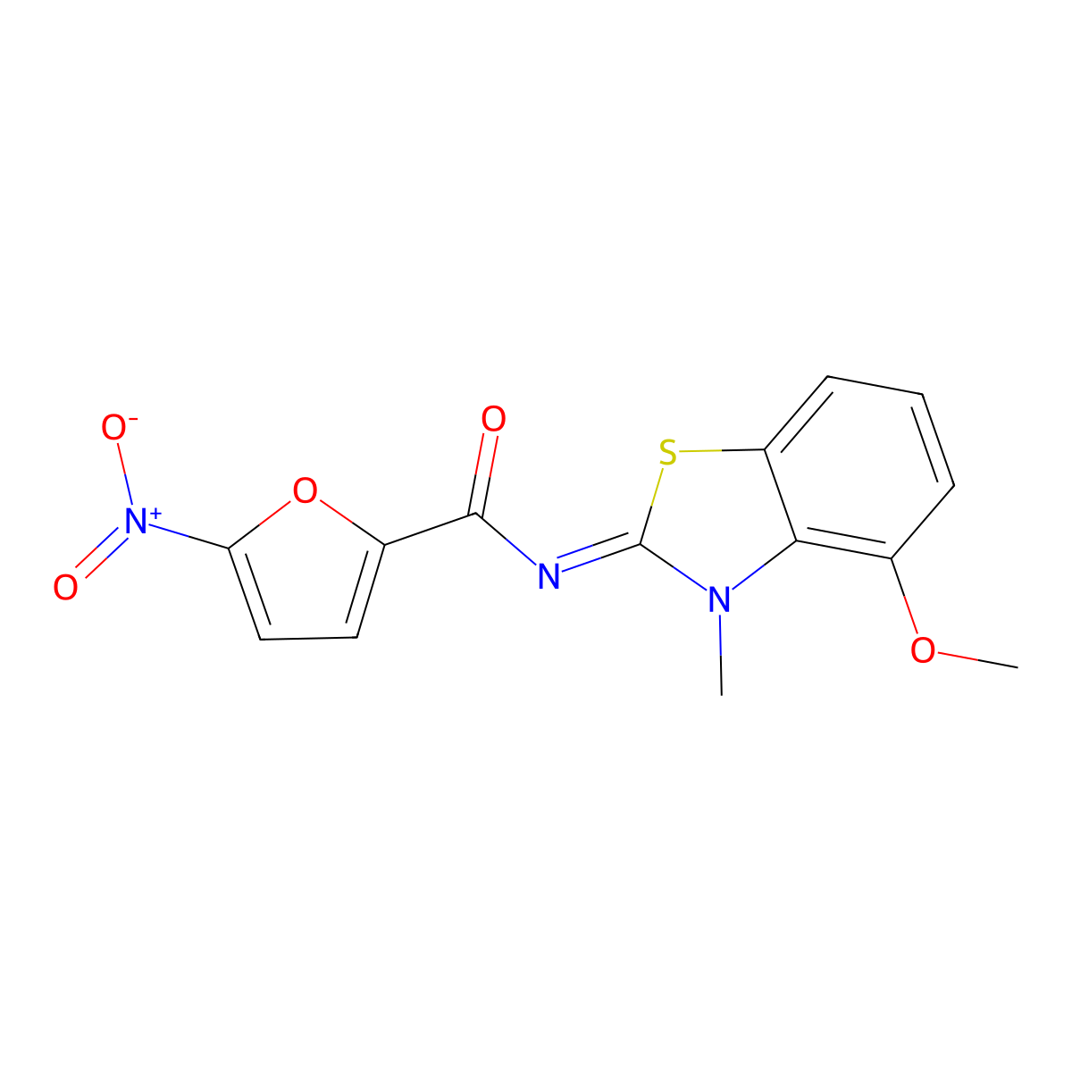 (E)-N-(4-methoxy-3-methylbenzo[d]thiazol-2(3H)-ylidene)-5-nitrofuran-2-carboxamide molecular structure, CAS 477511-93-6