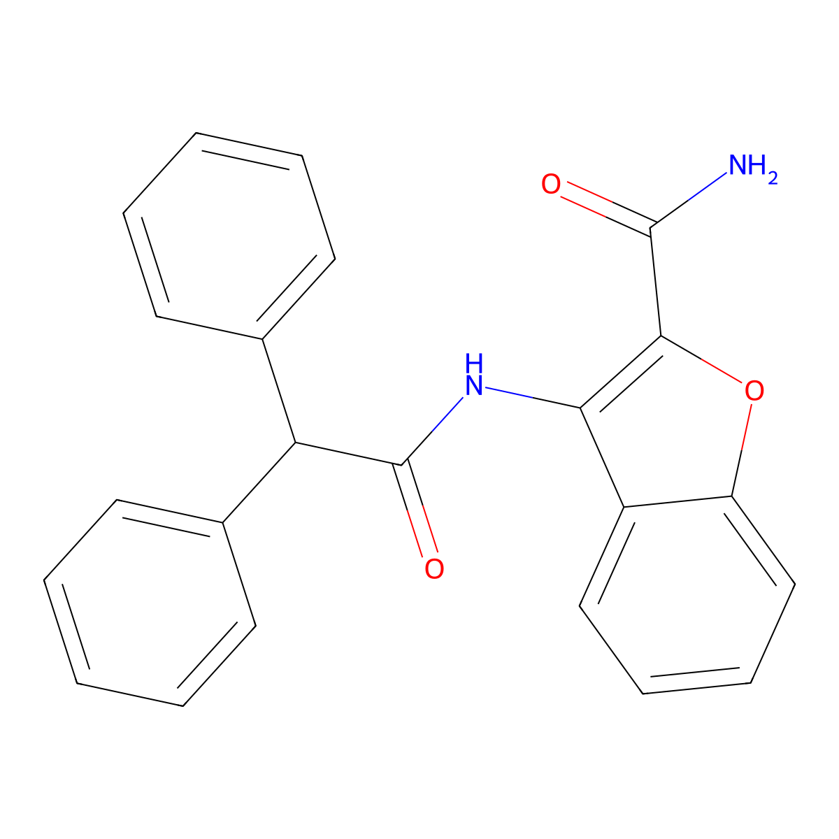 3-(2,2-Diphenylacetamido)benzofuran-2-carboxamide molecular structure, CAS 477511-96-9