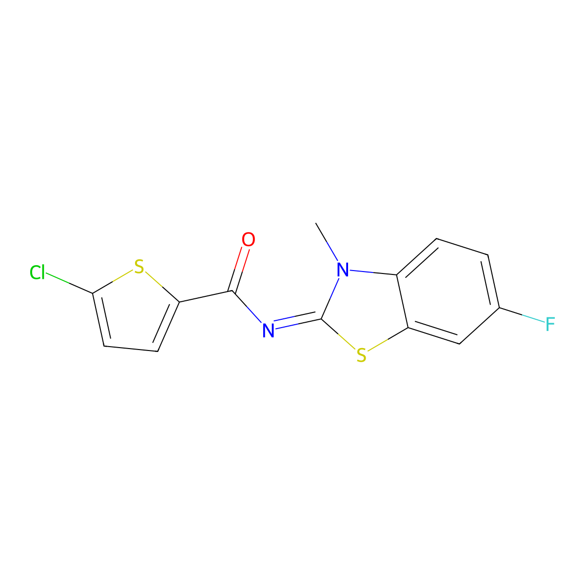 (E)-5-chloro-N-(6-fluoro-3-methylbenzo[d]thiazol-2(3H)-ylidene)thiophene-2-carboxamide molecular structure, CAS 477512-04-2