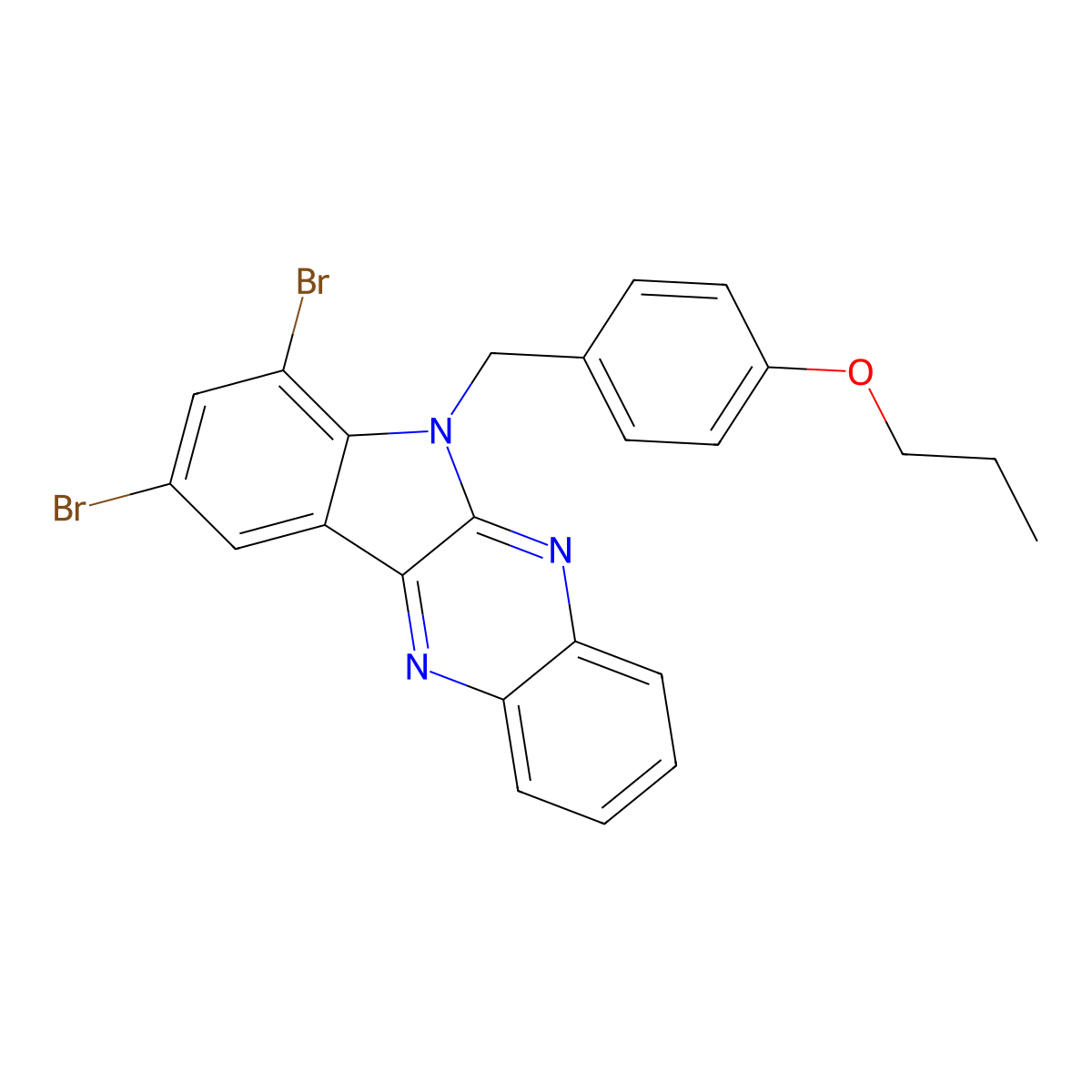 7,9-dibromo-6-(4-propoxybenzyl)-6H-indolo[2,3-b]quinoxaline molecular structure, CAS 477512-74-6