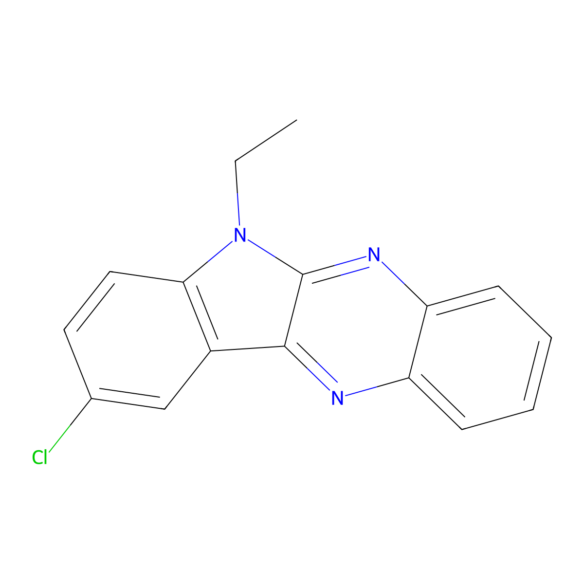 9-Chloro-6-ethyl-6H-indolo(2,3-b)quinoxaline molecular structure, CAS 477512-79-1