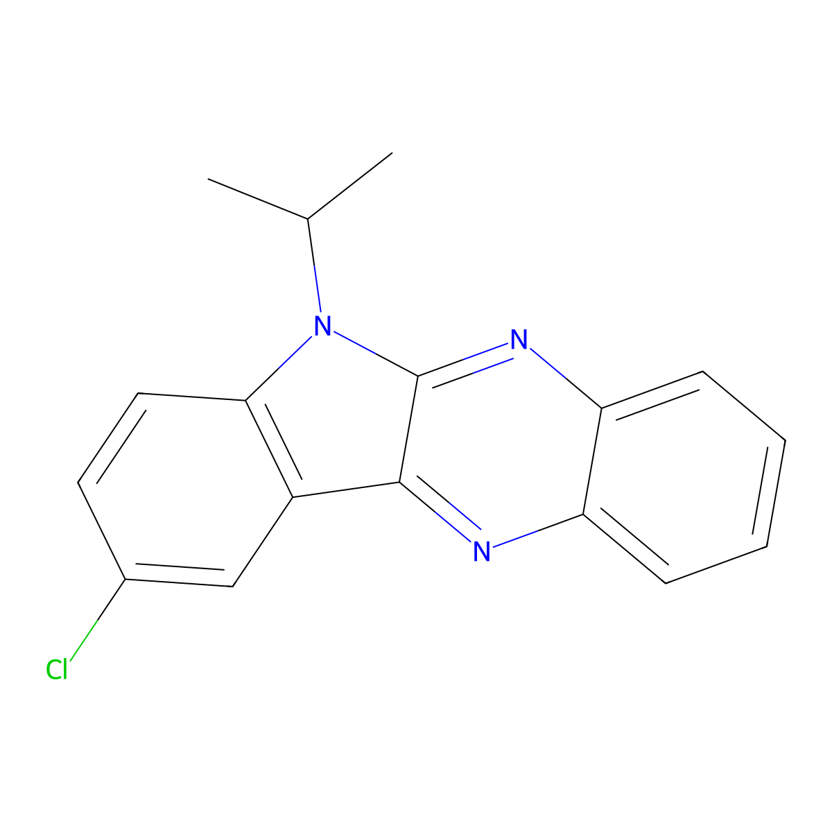 9-chloro-6-isopropyl-6H-indolo[2,3-b]quinoxaline molecular structure, CAS 477512-80-4