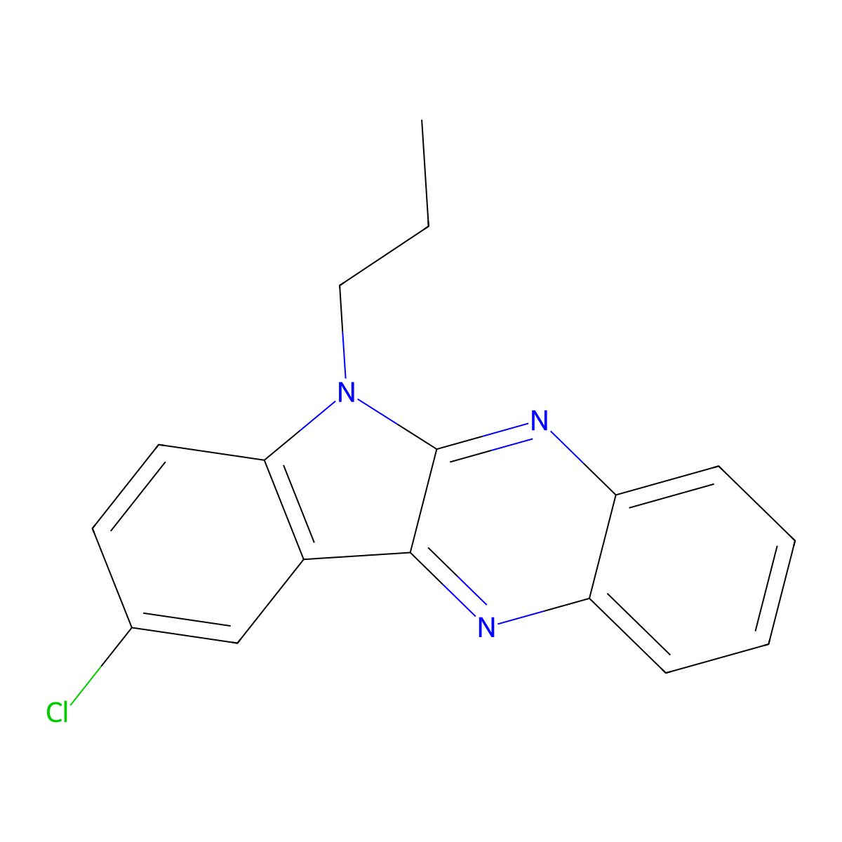 9-chloro-6-propyl-6H-indolo[2,3-b]quinoxaline molecular structure, CAS 477512-81-5