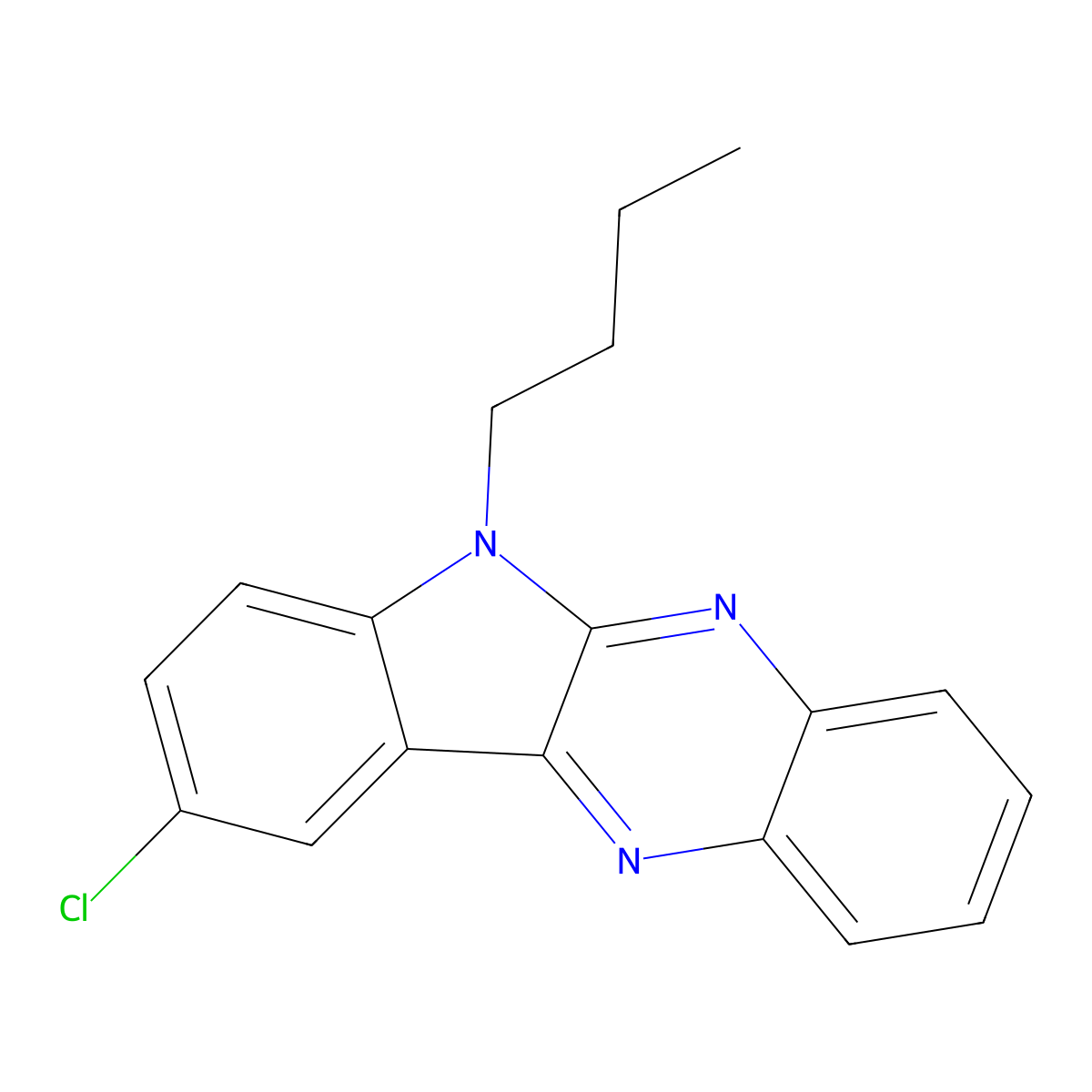 6-butyl-9-chloro-6H-indolo[2,3-b]quinoxaline molecular structure, CAS 477512-83-7