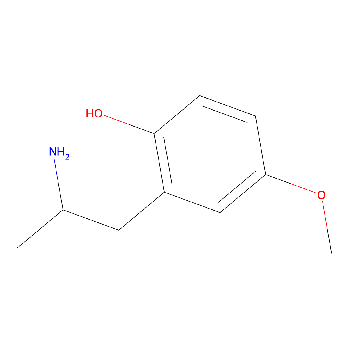 2-(2-Aminopropyl)-4-methoxyphenol molecular structure, CAS 477514-60-6