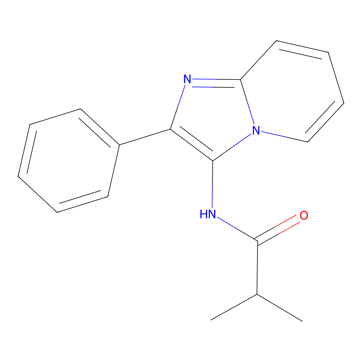 2-Methyl-N-{2-phenylimidazo[1,2-A]pyridin-3-YL}propanamide molecular structure, CAS 477516-43-1
