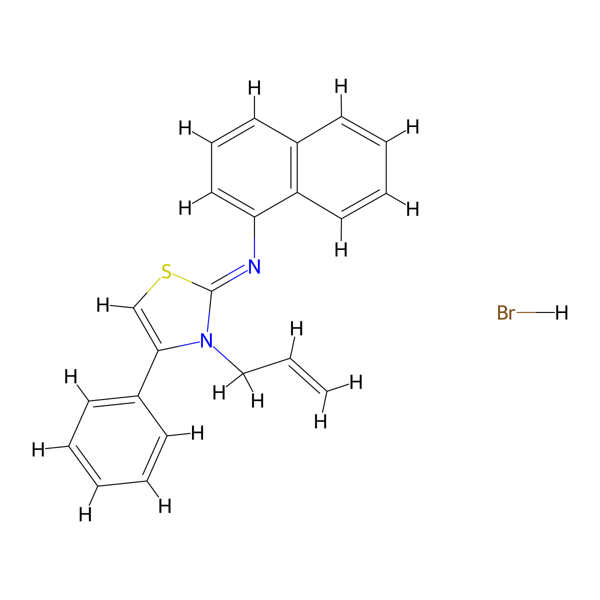(Z)-N-(3-allyl-4-phenylthiazol-2(3H)-ylidene)naphthalen-1-amine hydrobromide molecular structure, CAS 477525-55-6