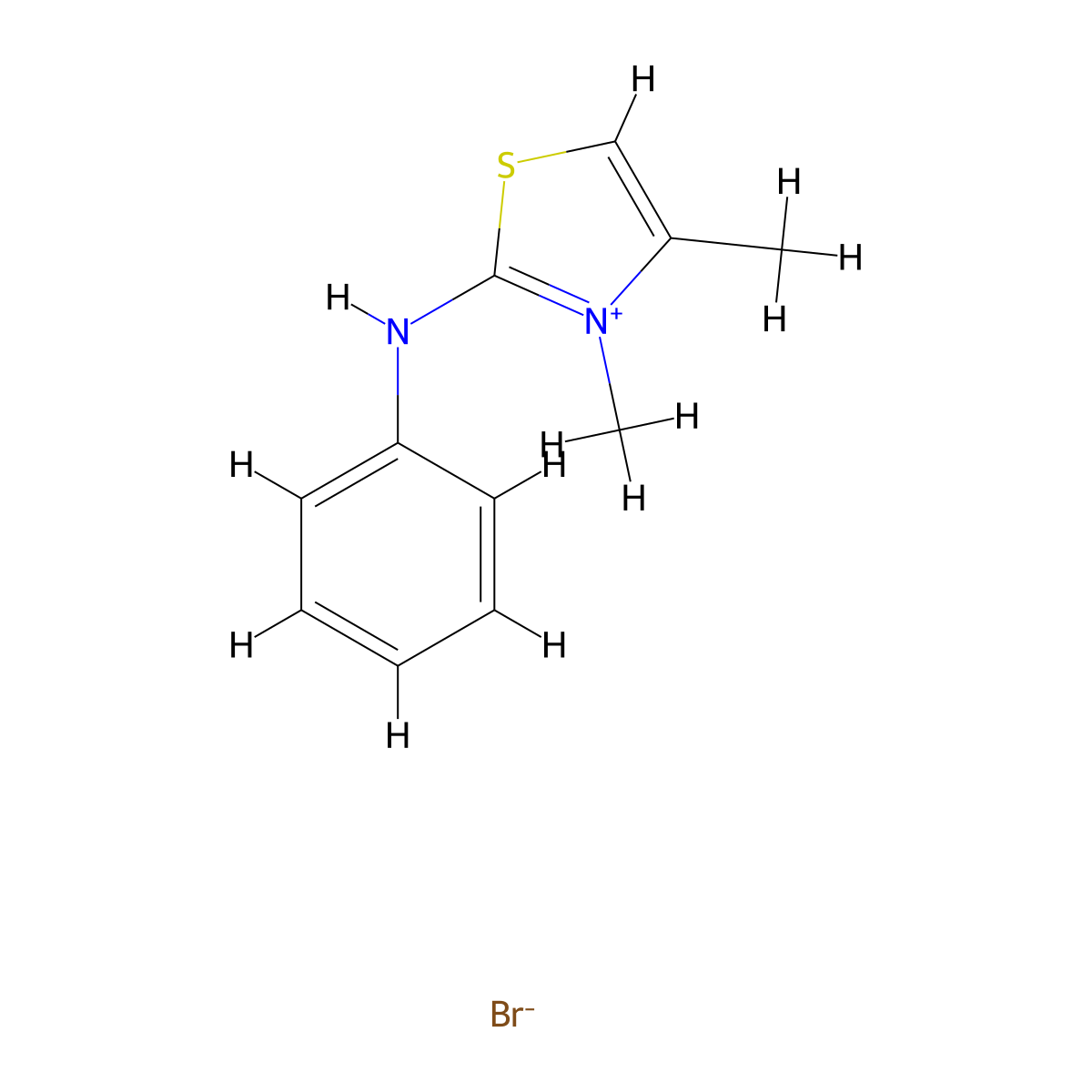 3,4-Dimethyl-2-(phenylamino)thiazol-3-ium bromide molecular structure, CAS 477525-88-5