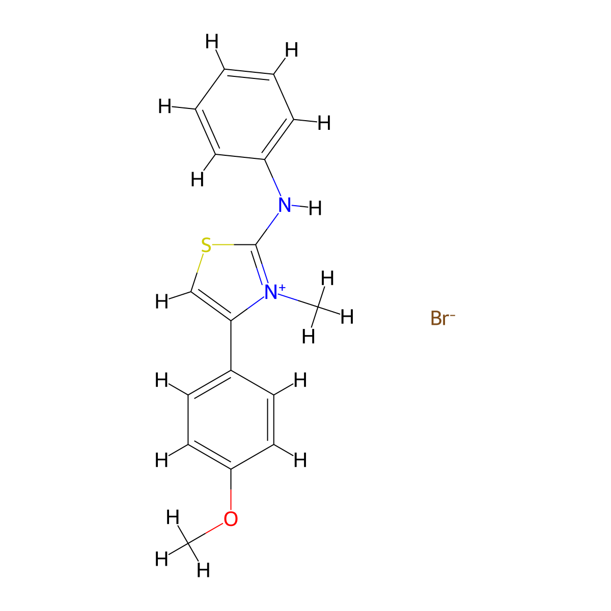 4-(4-Methoxyphenyl)-3-methyl-2-(phenylamino)thiazol-3-ium bromide molecular structure, CAS 477526-07-1
