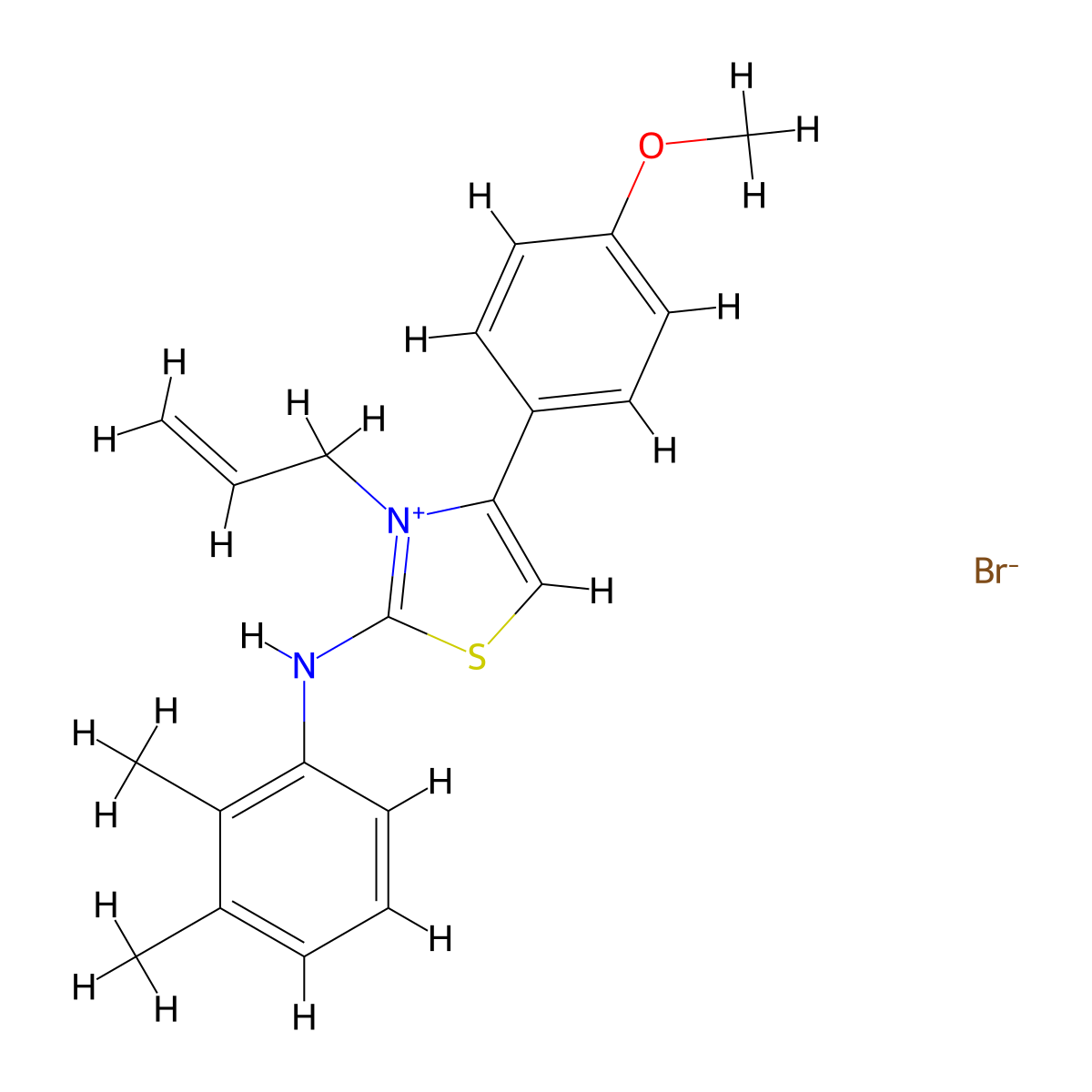 2-[(2,3-Dimethylphenyl)amino]-4-(4-methoxyphenyl)-3-(prop-2-EN-1-YL)-1,3-thiazol-3-ium bromide molecular structure, CAS 477526-09-3