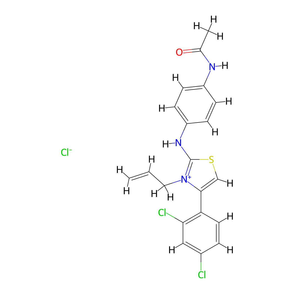 4-(2,4-Dichlorophenyl)-2-[(4-acetamidophenyl)amino]-3-(prop-2-EN-1-YL)-1,3-thiazol-3-ium chloride molecular structure, CAS 477526-20-8