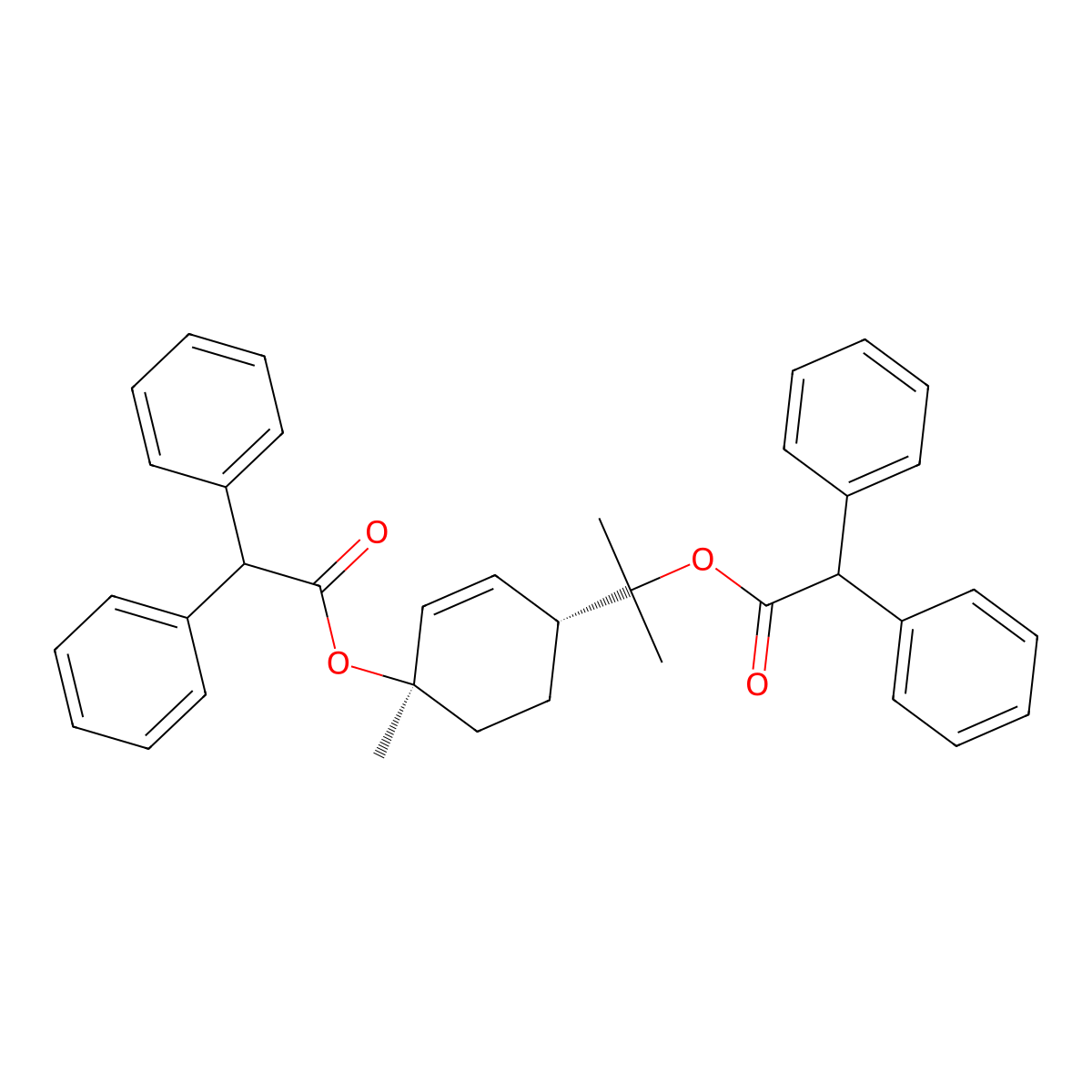 (1R,4R)-1,8-Bis(diphenylacetoxy)-2-menthene molecular structure, CAS 477528-49-7