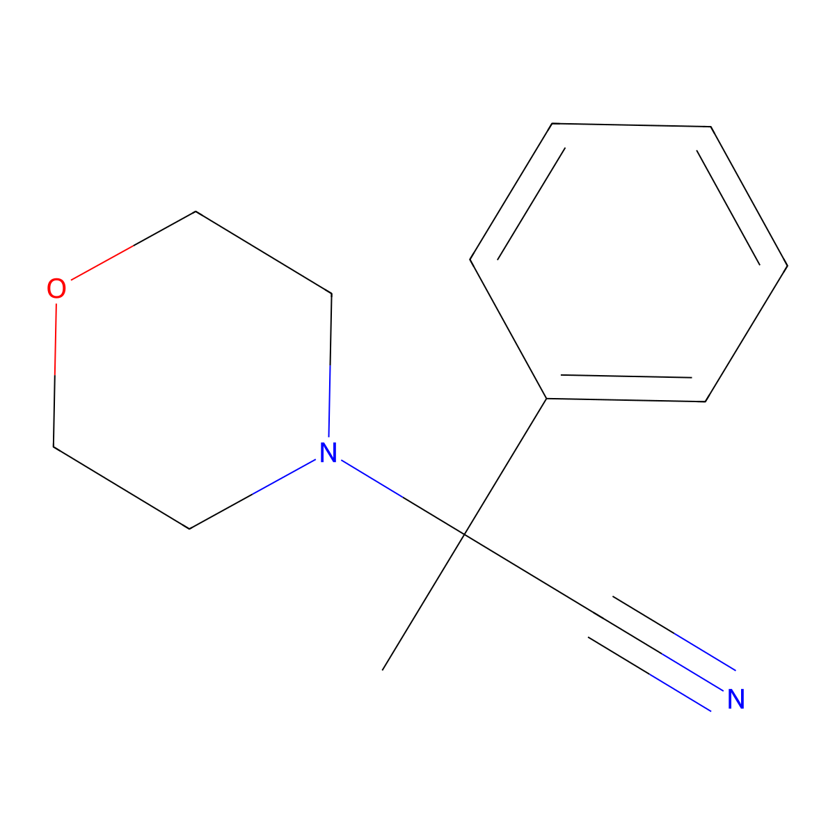 2-Morpholin-4-yl-2-phenylpropanenitrile molecular structure, CAS 477531-81-0