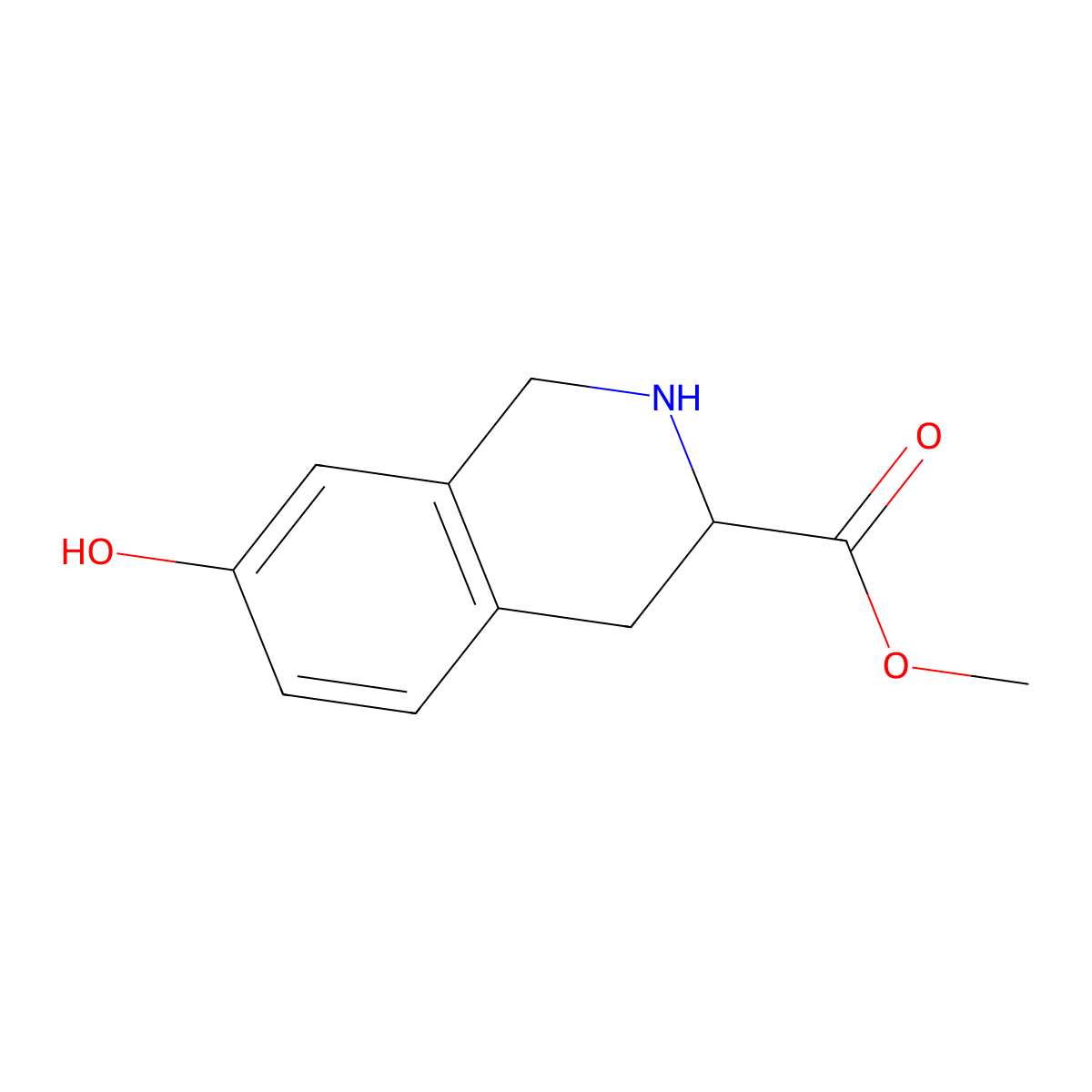 Methyl (3S)-7-hydroxy-1,2,3,4-tetrahydroisoquinoline-3-carboxylate molecular structure, CAS 477533-63-4
