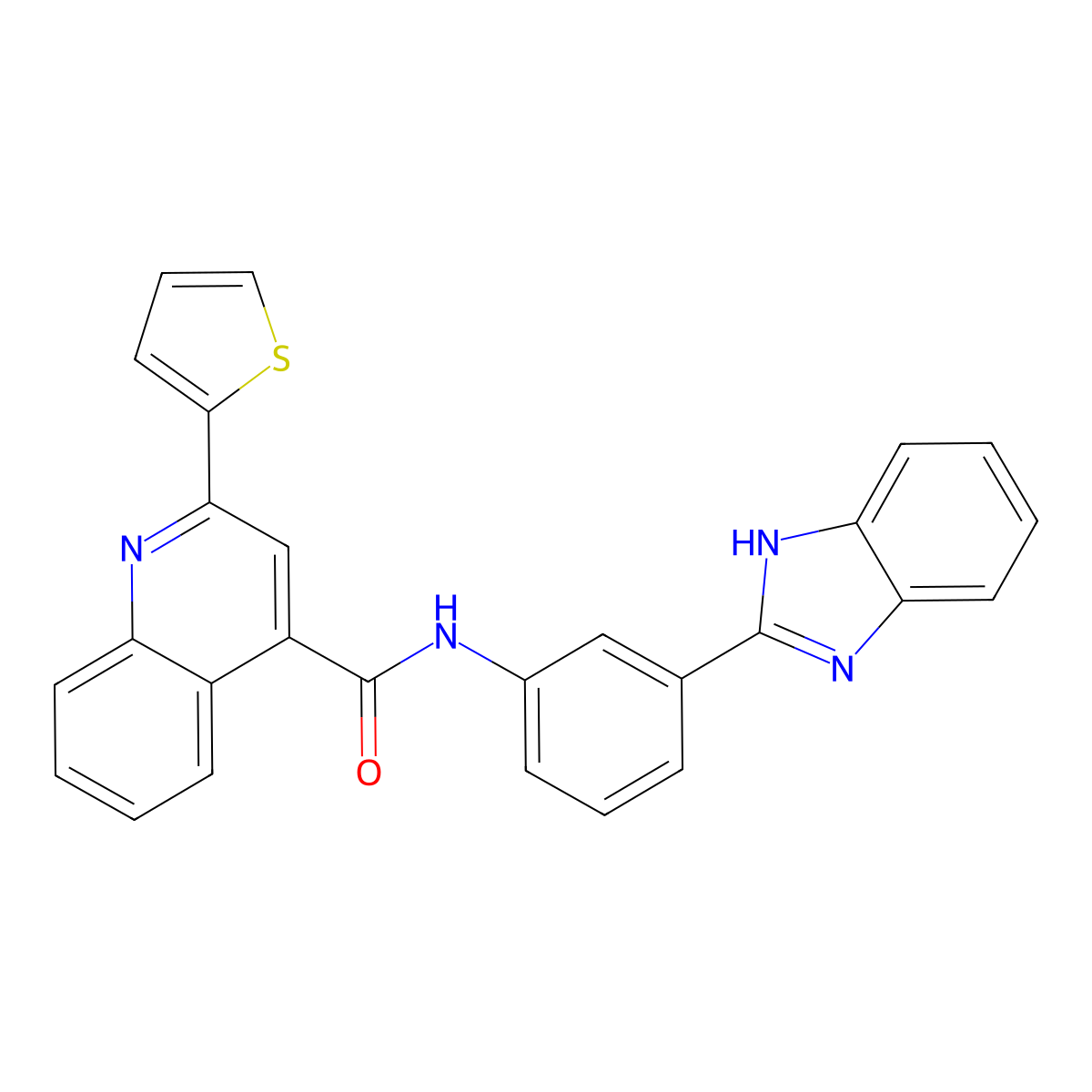 N-[3-(1H-benzimidazol-2-yl)phenyl]-2-thiophen-2-ylquinoline-4-carboxamide molecular structure, CAS 477534-47-7