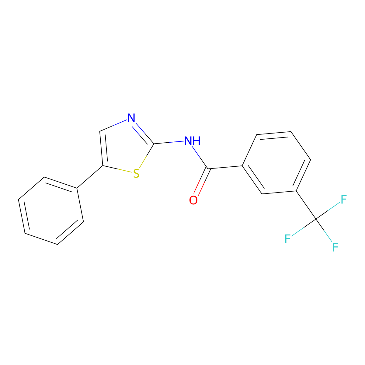 N-(5-phenyl-1,3-thiazol-2-yl)-3-(trifluoromethyl)benzamide molecular structure, CAS 477534-82-0