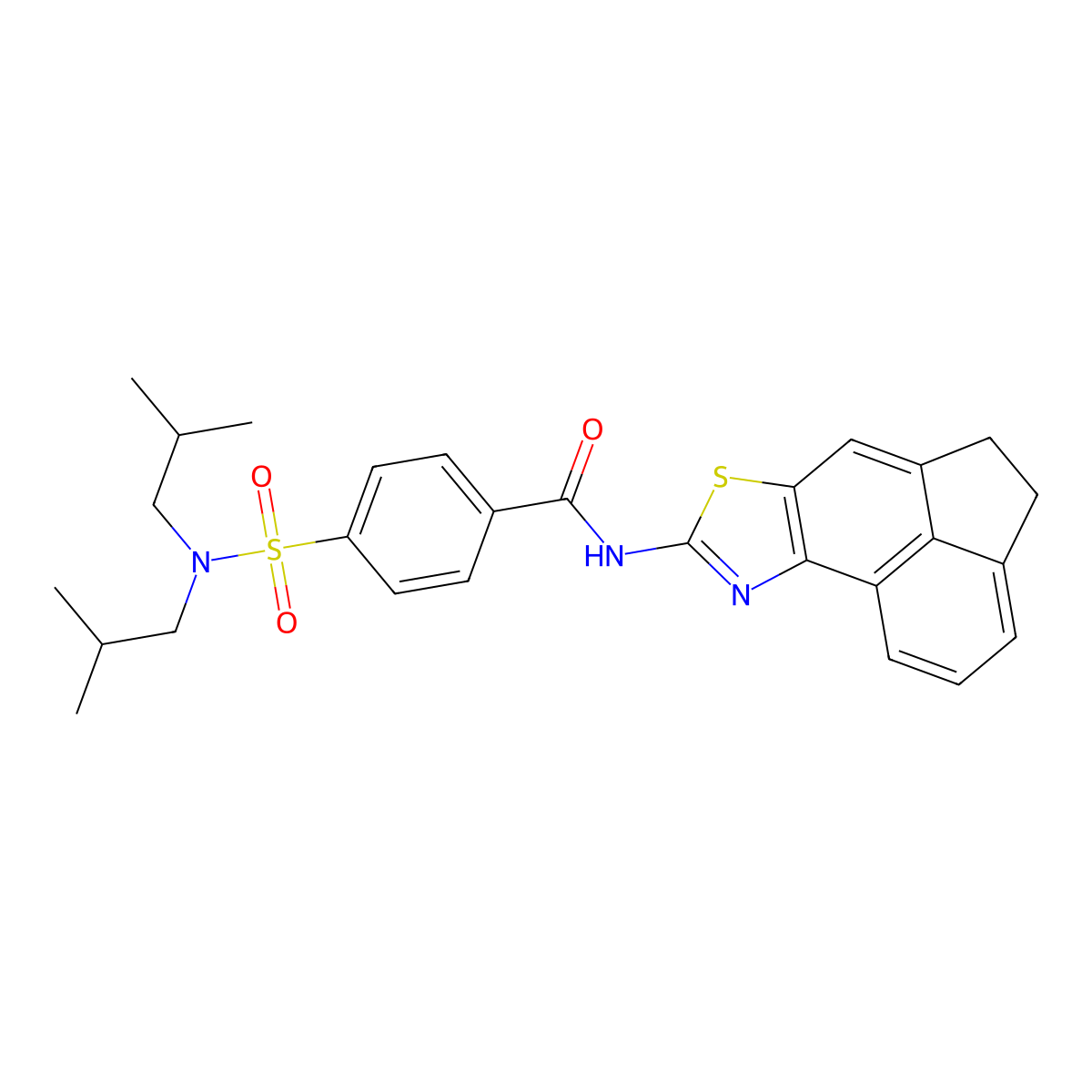 N-(4,5-dihydroacenaphtho[5,4-d]thiazol-8-yl)-4-(N,N-diisobutylsulfamoyl)benzamide molecular structure, CAS 477534-95-5