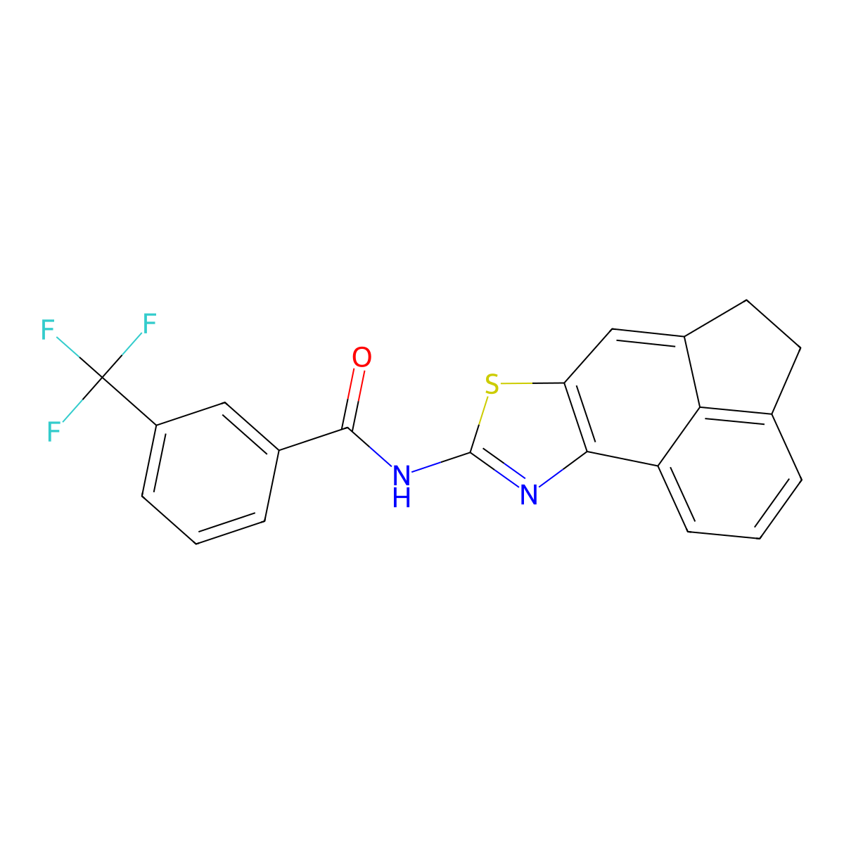 N-{5-thia-3-azatetracyclo[6.6.1.0^{2,6}.0^{11,15}]pentadeca-1(15),2(6),3,7,11,13-hexaen-4-yl}-3-(trifluoromethyl)benzamide molecular structure, CAS 477534-98-8