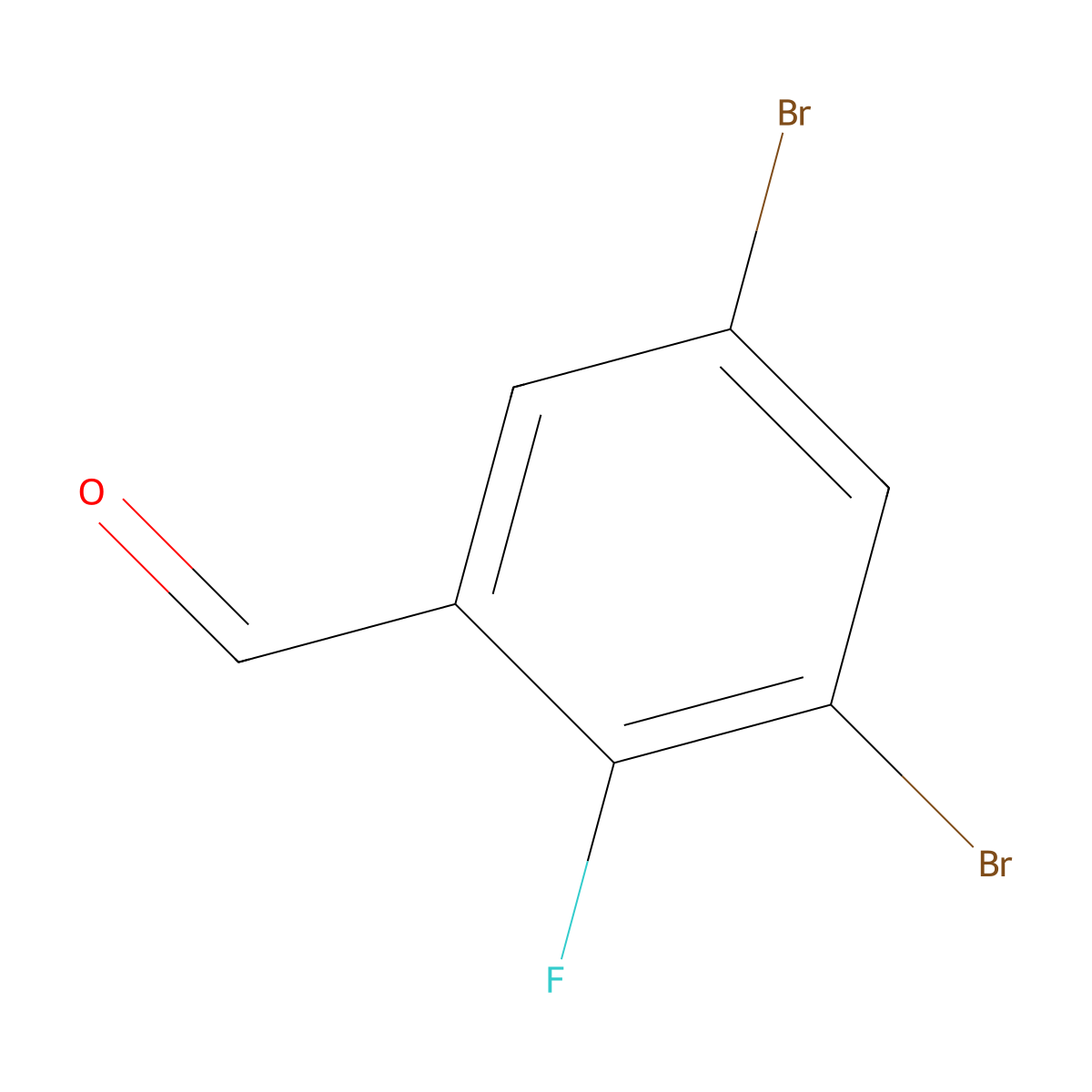 3,5-Dibromo-2-fluorobenzaldehyde molecular structure, CAS 477535-40-3