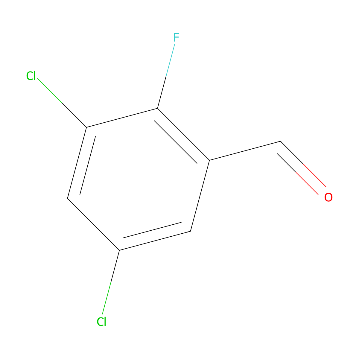 Benzaldehyde, 3,5-dichloro-2-fluoro- molecular structure, CAS 477535-42-5