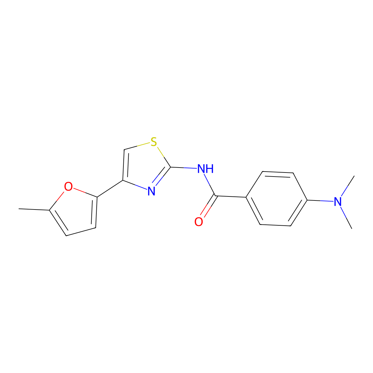 4-(dimethylamino)-N-[4-(5-methylfuran-2-yl)-1,3-thiazol-2-yl]benzamide molecular structure, CAS 477536-26-8