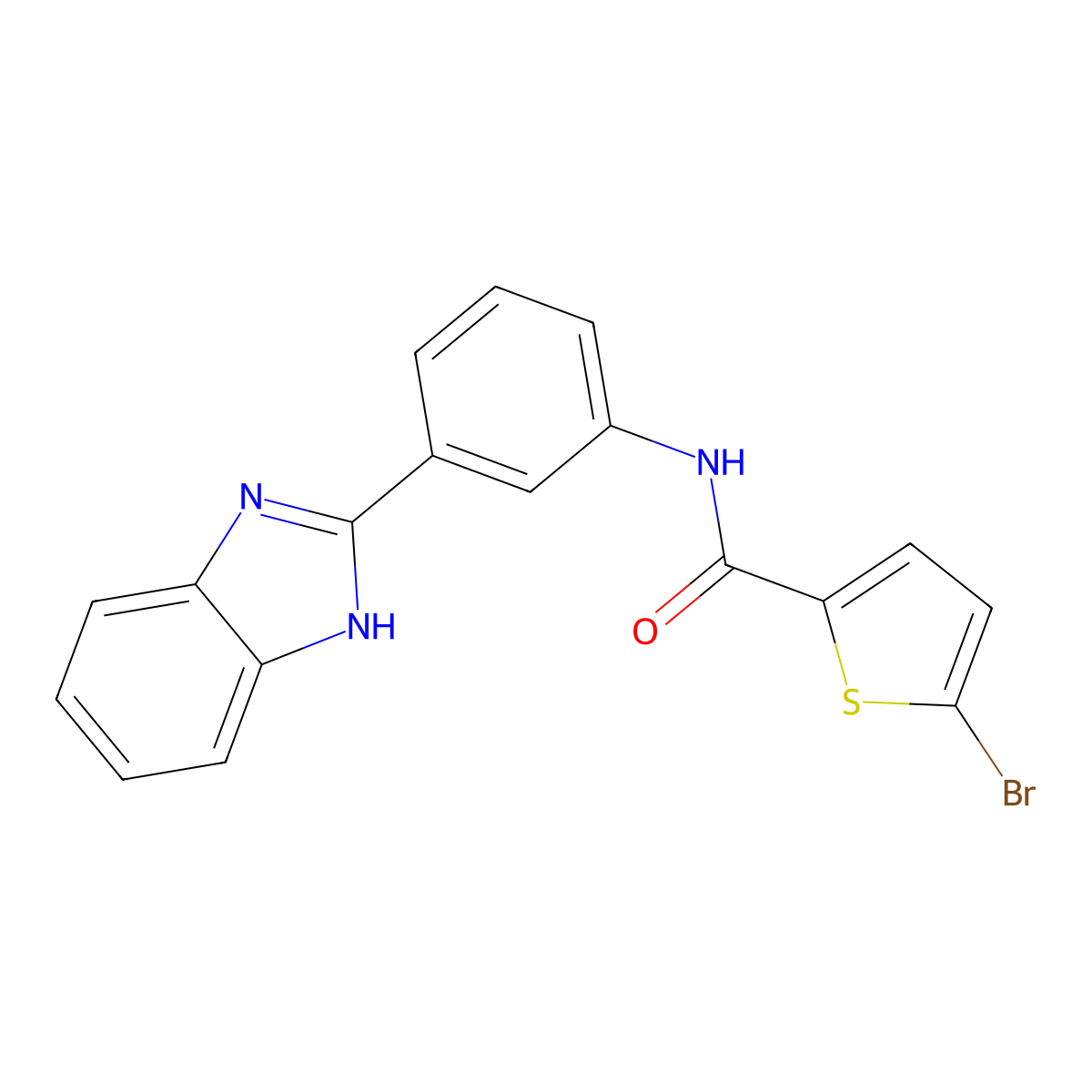 N-(3-(1H-benzo[d]imidazol-2-yl)phenyl)-5-bromothiophene-2-carboxamide molecular structure, CAS 477537-82-9