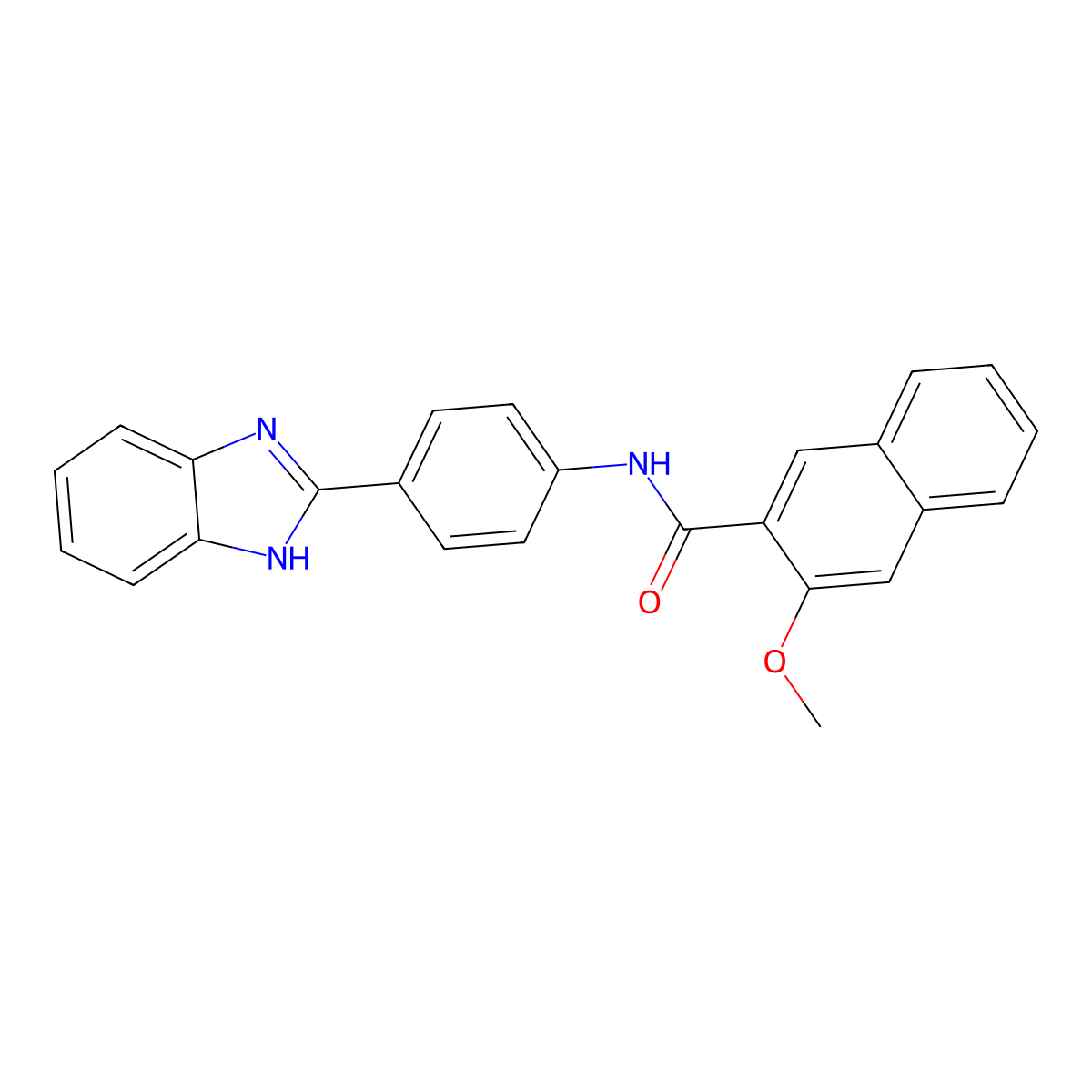 N-(4-(1H-benzo[d]imidazol-2-yl)phenyl)-3-methoxy-2-naphthamide molecular structure, CAS 477538-07-1