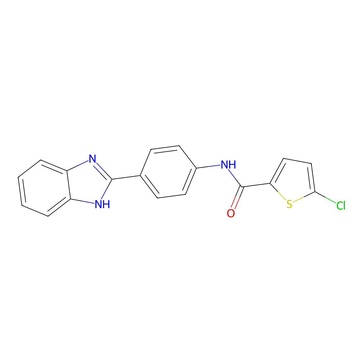 N-[4-(1H-1,3-benzodiazol-2-yl)phenyl]-5-chlorothiophene-2-carboxamide molecular structure, CAS 477538-11-7
