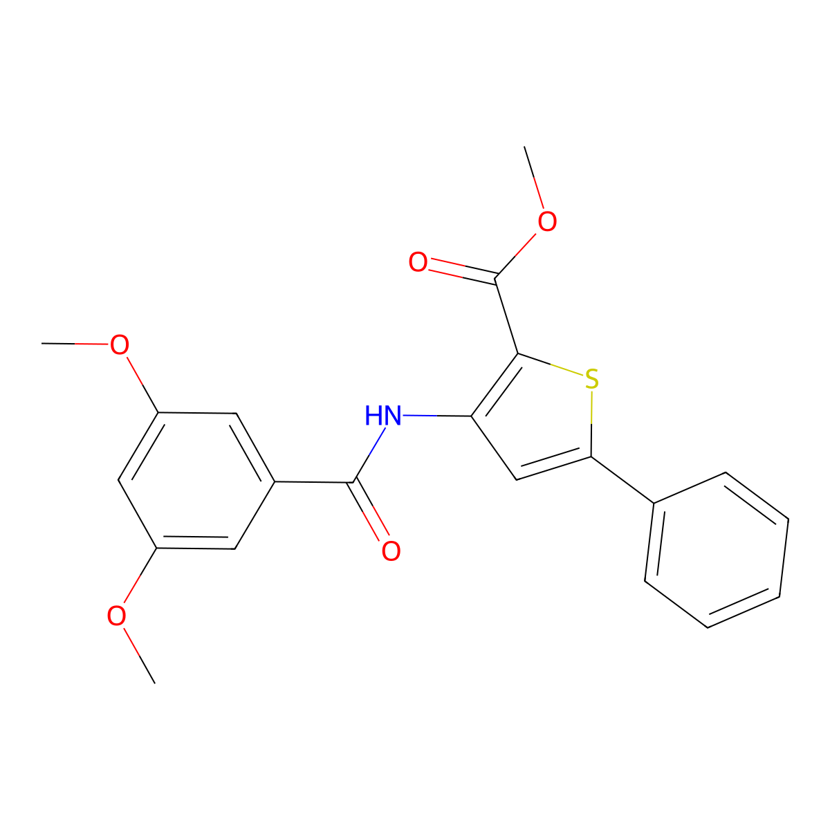 Methyl 3-(3,5-dimethoxybenzamido)-5-phenylthiophene-2-carboxylate molecular structure, CAS 477538-17-3