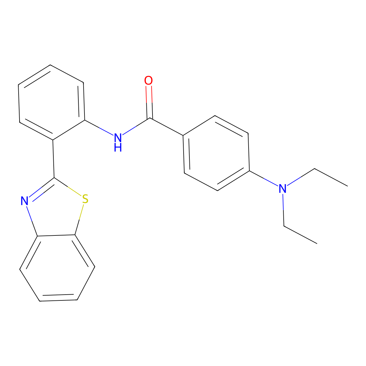 N-[2-(1,3-benzothiazol-2-yl)phenyl]-4-(diethylamino)benzamide molecular structure, CAS 477538-50-4