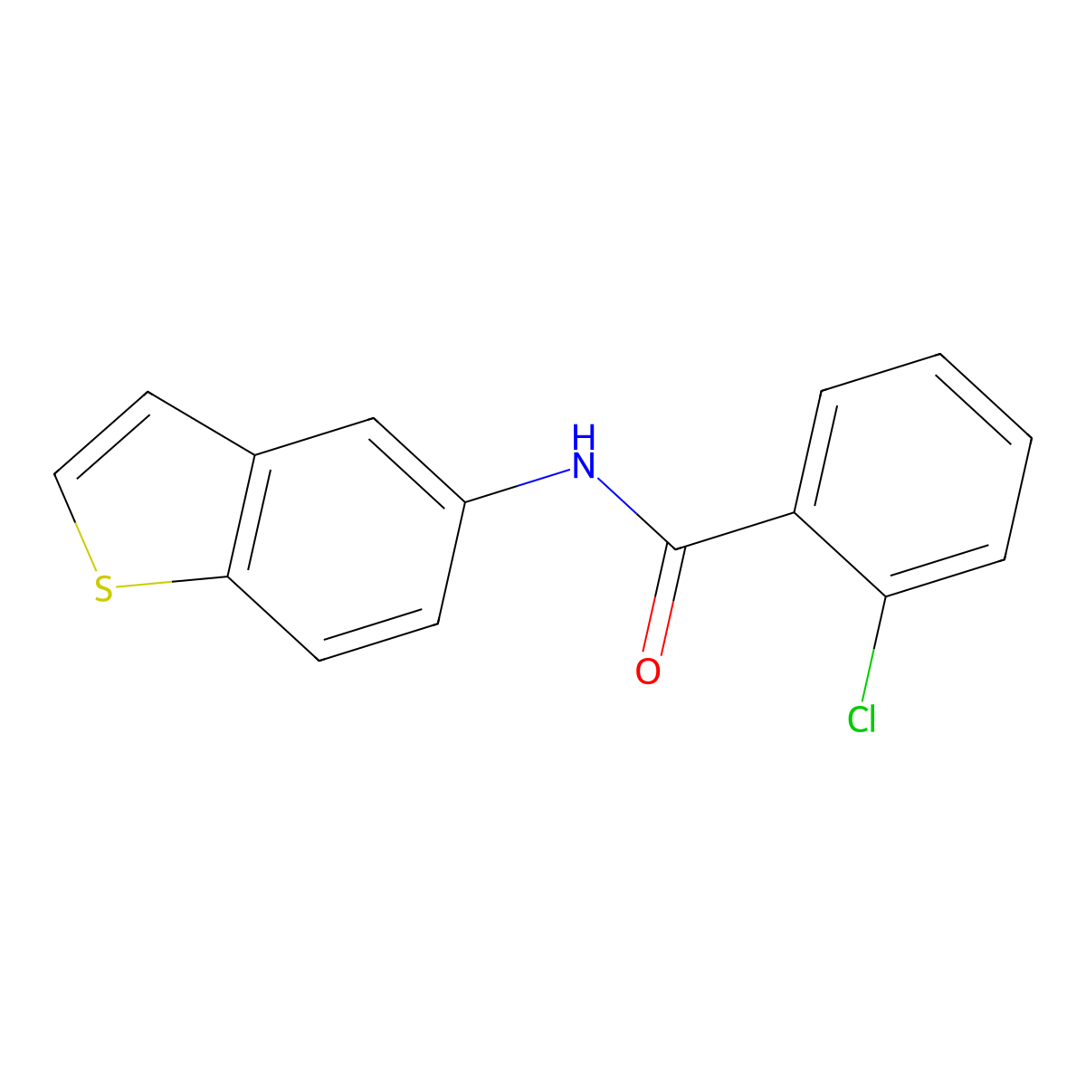 N-(1-benzothiophen-5-yl)-2-chlorobenzamide molecular structure, CAS 477539-53-0
