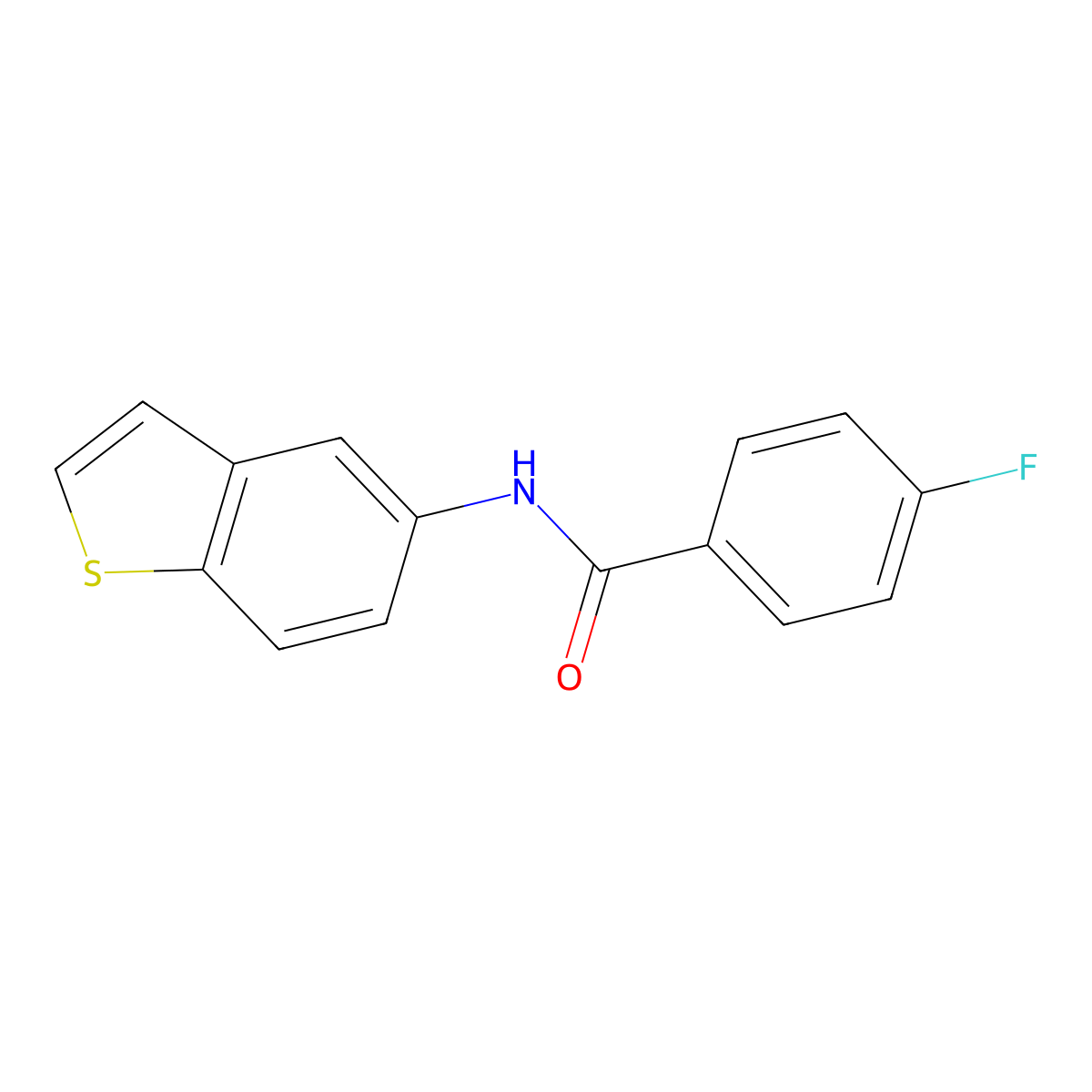 N-(1-benzothiophen-5-yl)-4-fluorobenzamide molecular structure, CAS 477539-59-6