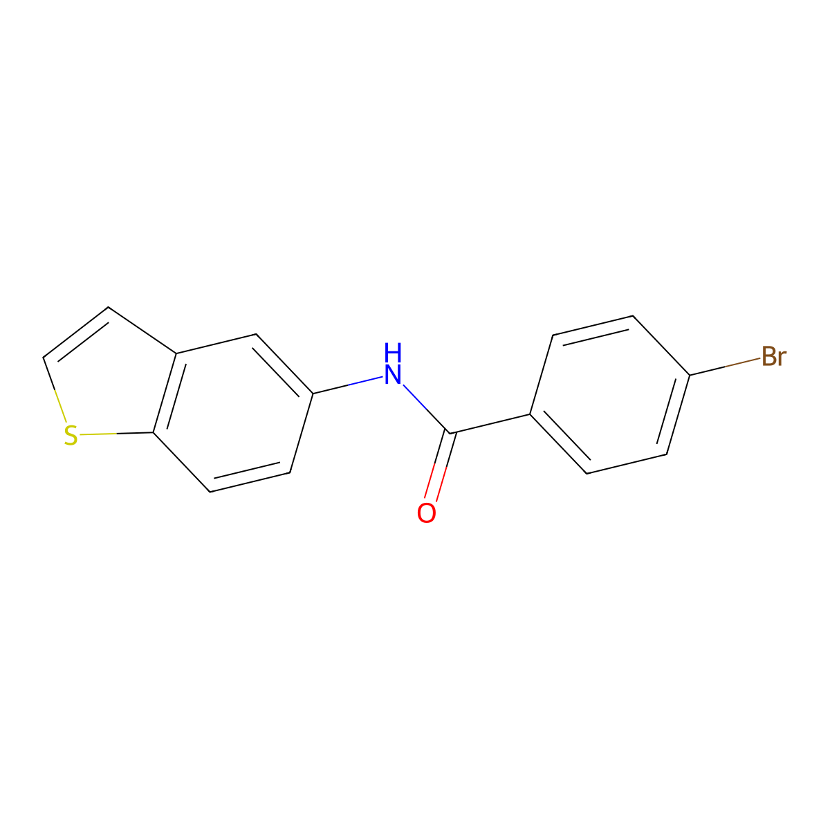 N-(1-benzothiophen-5-yl)-4-bromobenzamide molecular structure, CAS 477539-64-3