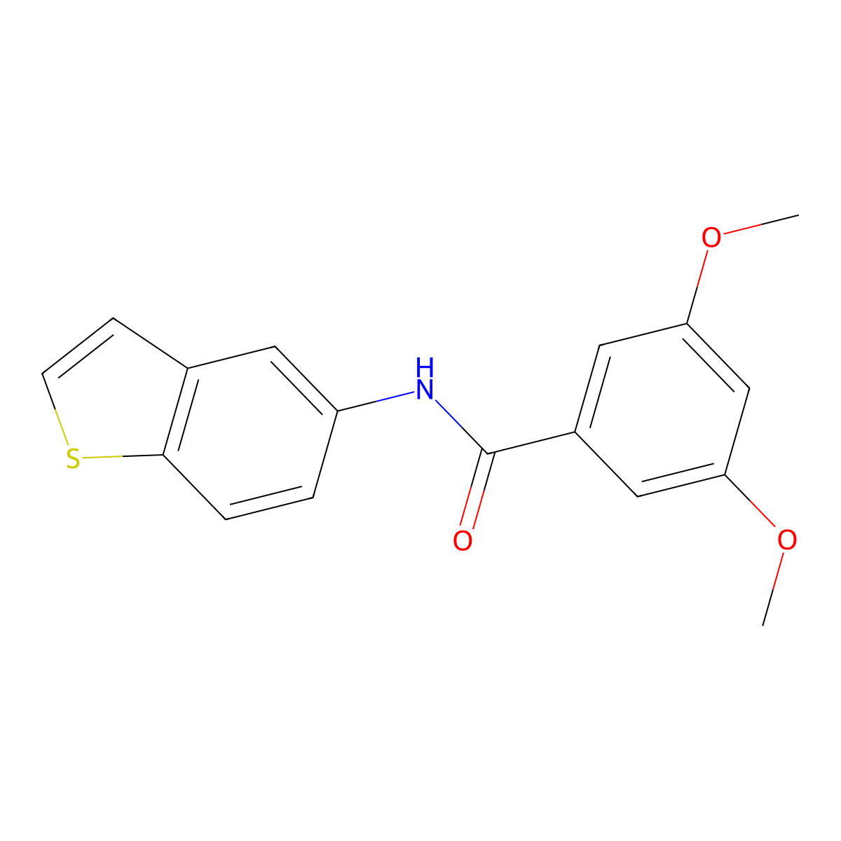 N-(1-benzothiophen-5-yl)-3,5-dimethoxybenzamide molecular structure, CAS 477539-68-7