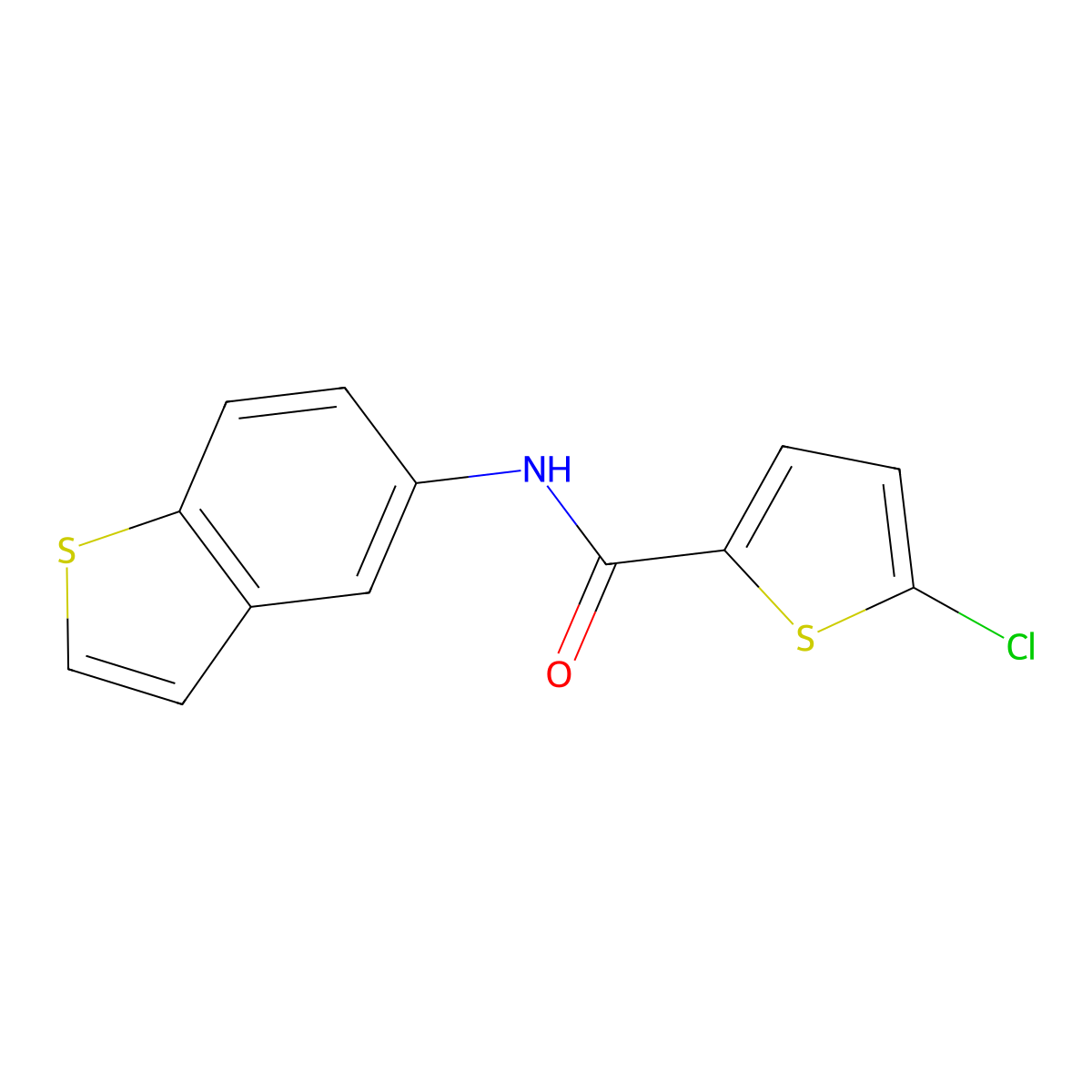 N-(1-benzothiophen-5-yl)-5-chlorothiophene-2-carboxamide molecular structure, CAS 477539-72-3