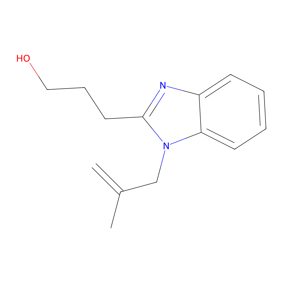 3-[1-(2-Methylprop-2-enyl)benzimidazol-2-yl]propan-1-ol molecular structure, CAS 477542-53-3