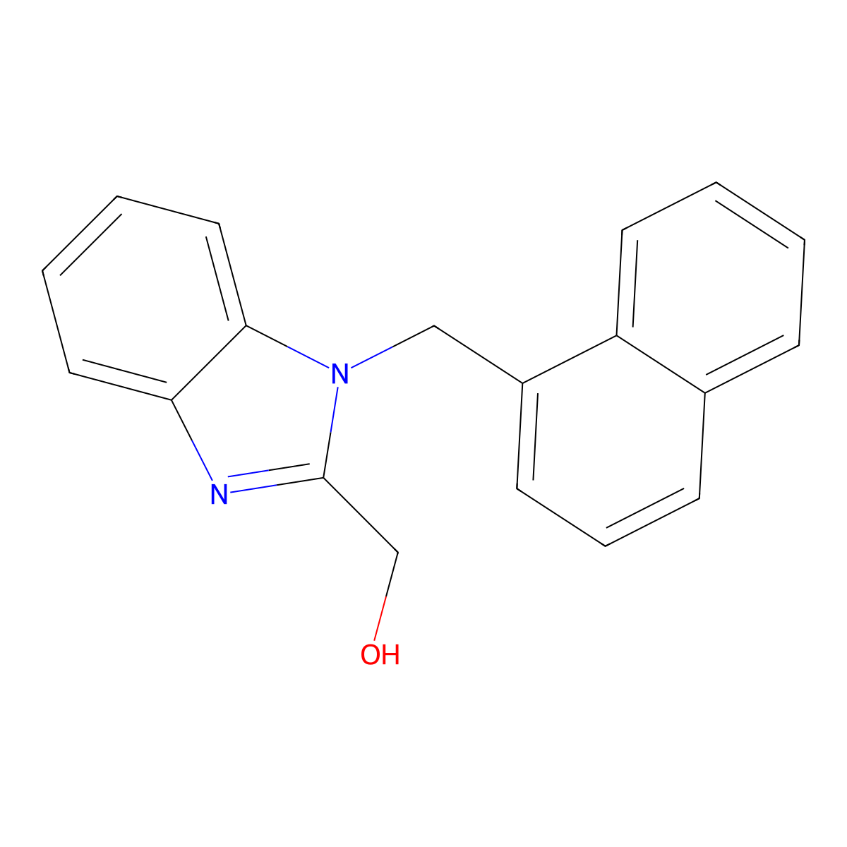 [1-(Naphthylmethyl)benzimidazol-2-yl]methan-1-ol molecular structure, CAS 477542-60-2