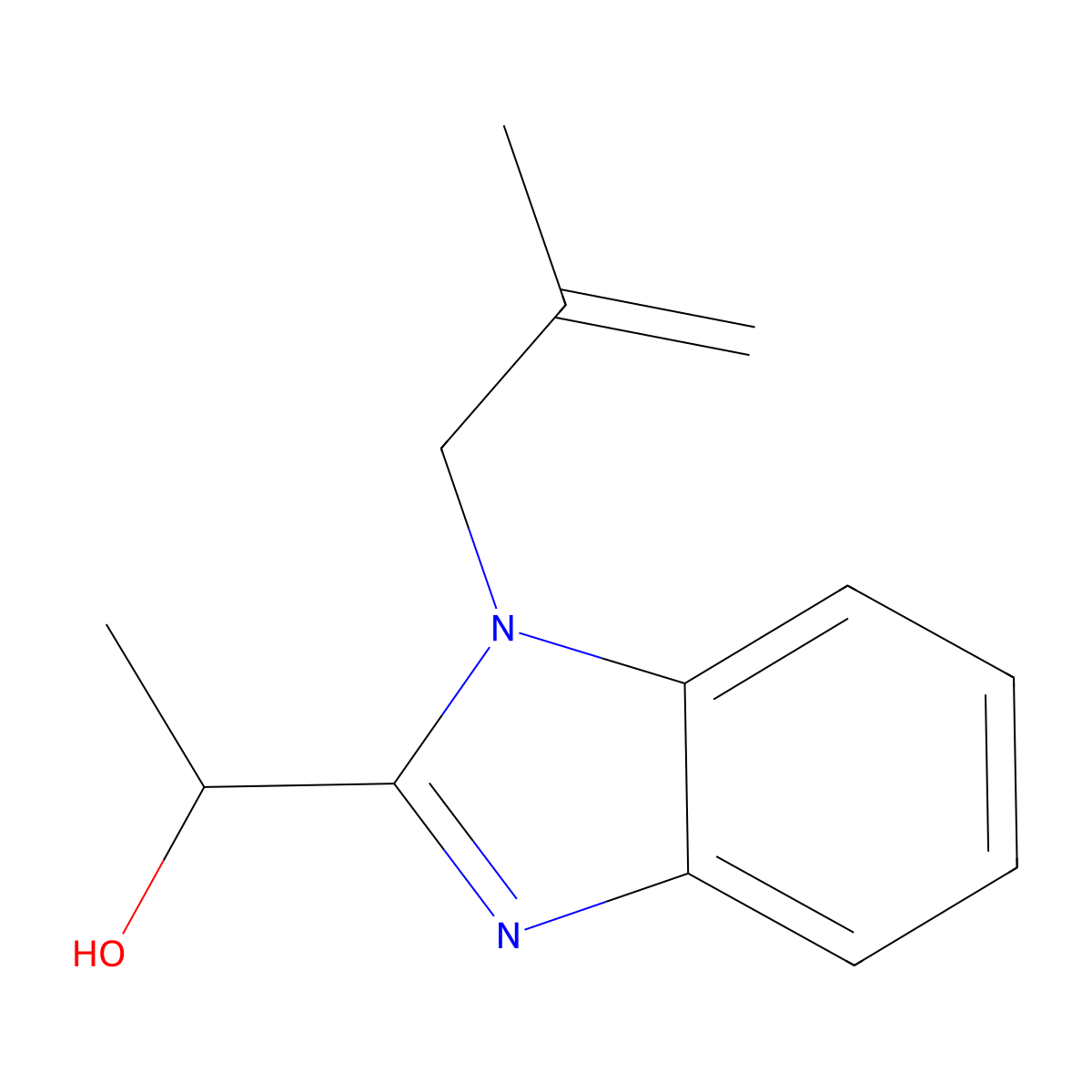 1-[1-(2-Methylprop-2-enyl)benzimidazol-2-yl]ethanol molecular structure, CAS 477542-61-3
