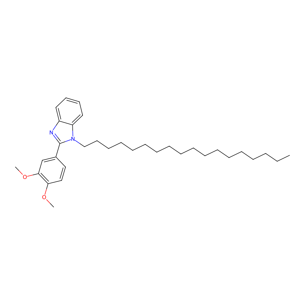 2-(3,4-Dimethoxyphenyl)-1-octadecylbenzimidazole molecular structure, CAS 477542-97-5