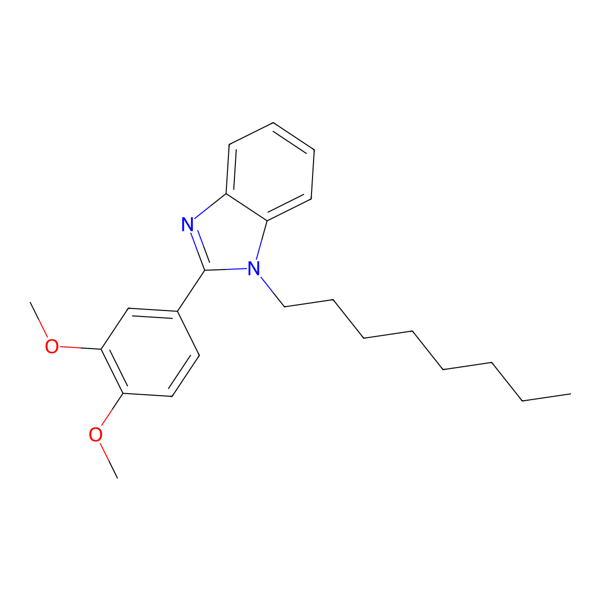 2-(3,4-Dimethoxyphenyl)-1-octylbenzimidazole molecular structure, CAS 477543-01-4