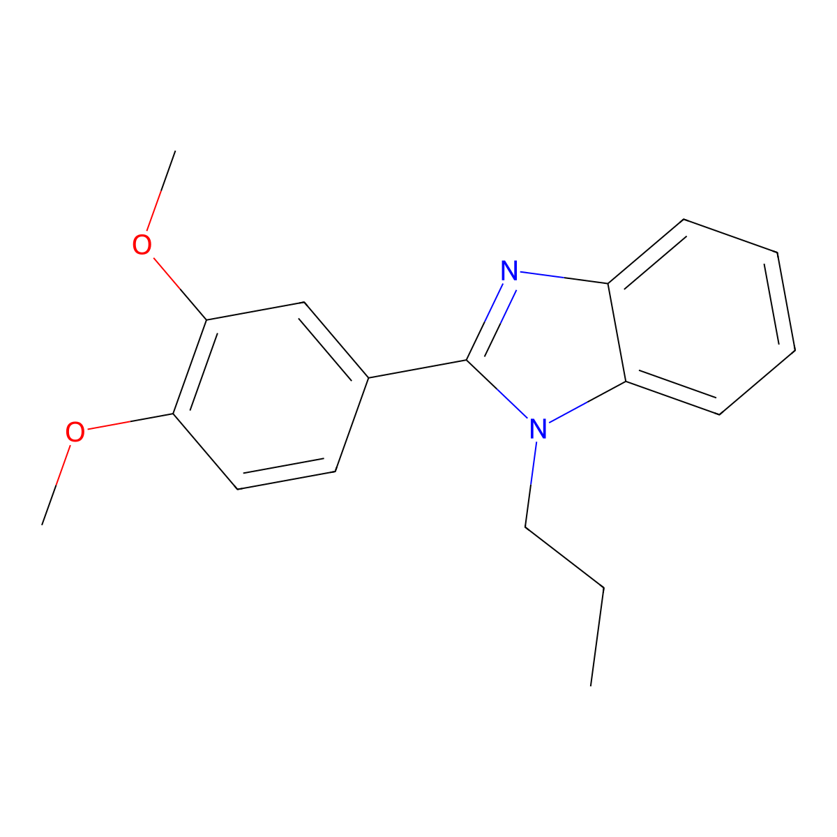 2-(3,4-dimethoxyphenyl)-1-propyl-1H-benzo[d]imidazole molecular structure, CAS 477543-02-5